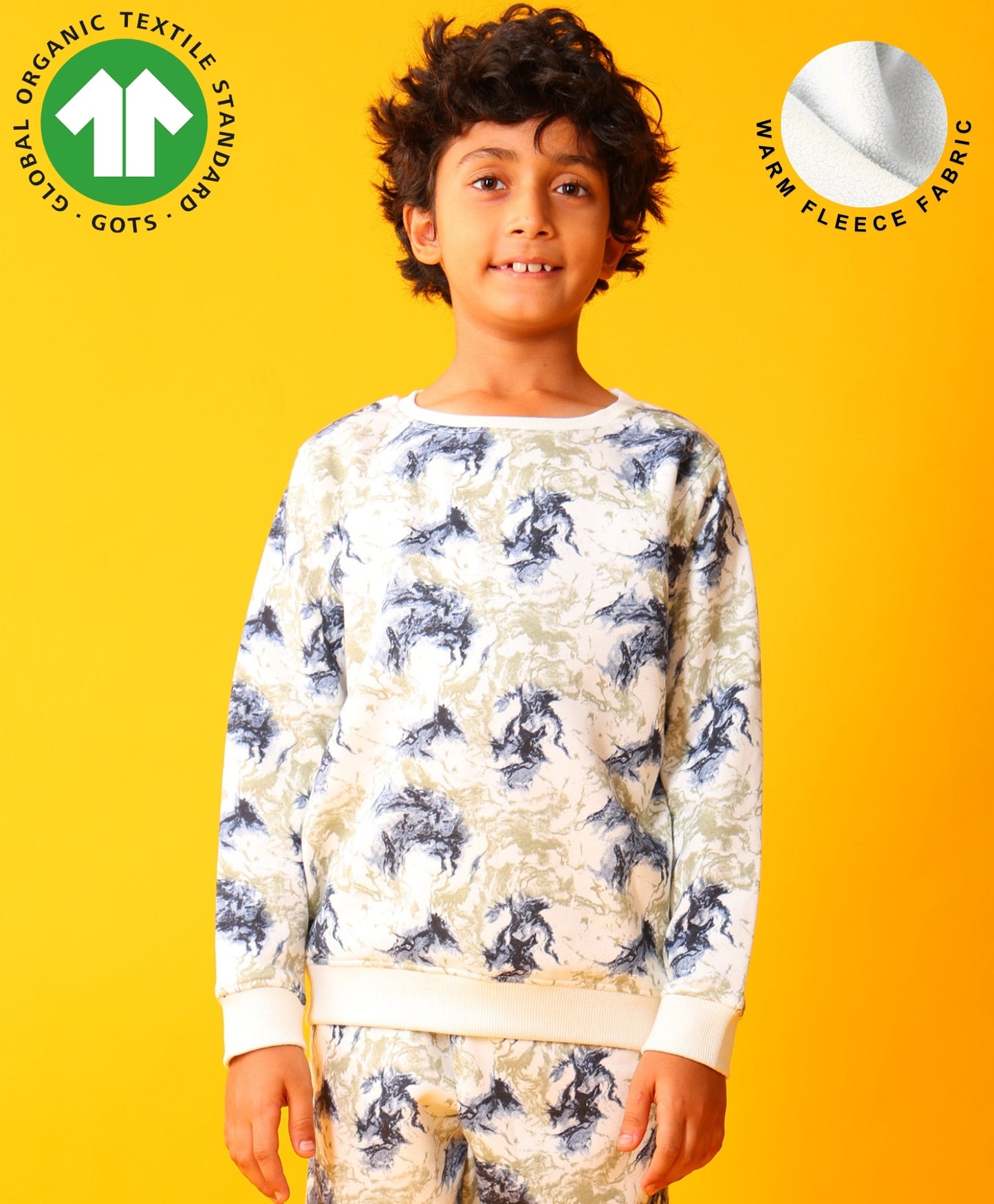 BLACK BLUE LIGHTING BOYS FLEECE SWEATSHIRT - BLUE