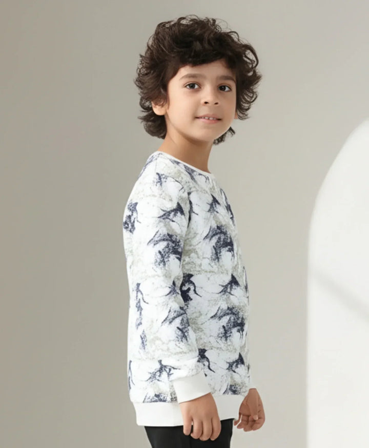BLACK BLUE LIGHTING BOYS FLEECE SWEATSHIRT - BLUE - Anthrilo 
