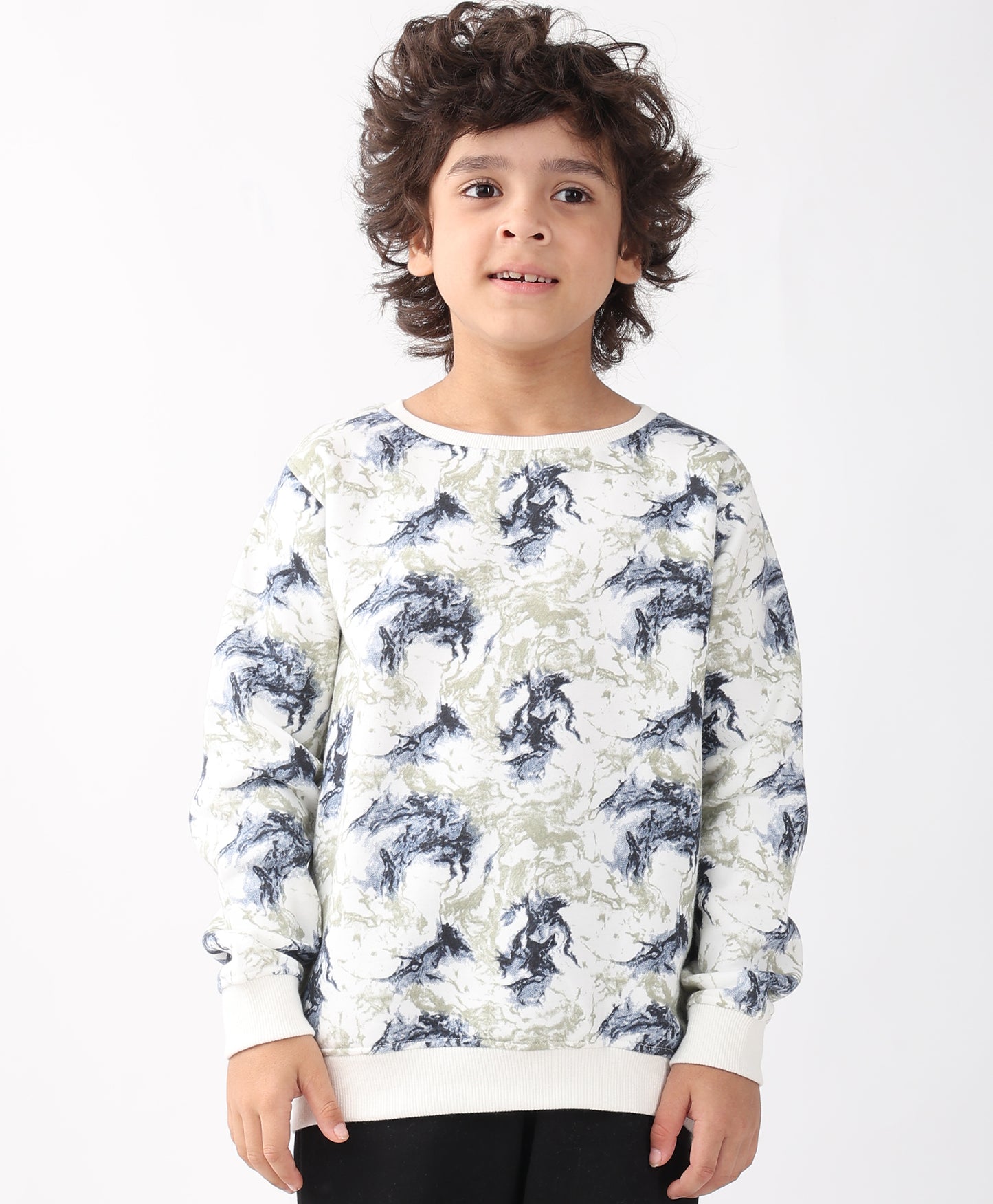 BLACK BLUE LIGHTING BOYS FLEECE SWEATSHIRT - BLUE