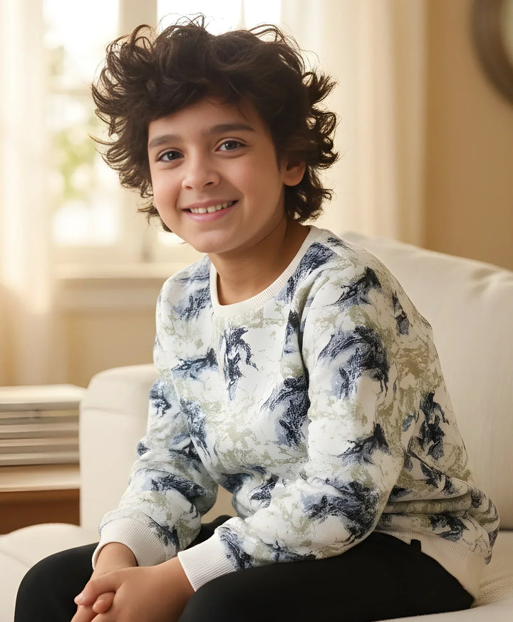 BLACK BLUE LIGHTING BOYS FLEECE SWEATSHIRT - BLUE - Anthrilo 