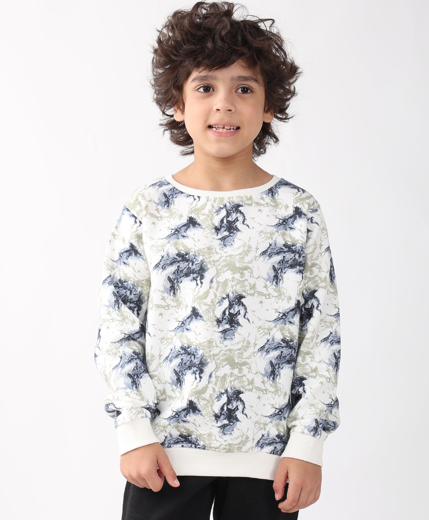 BLACK BLUE LIGHTING BOYS FLEECE SWEATSHIRT - BLUE