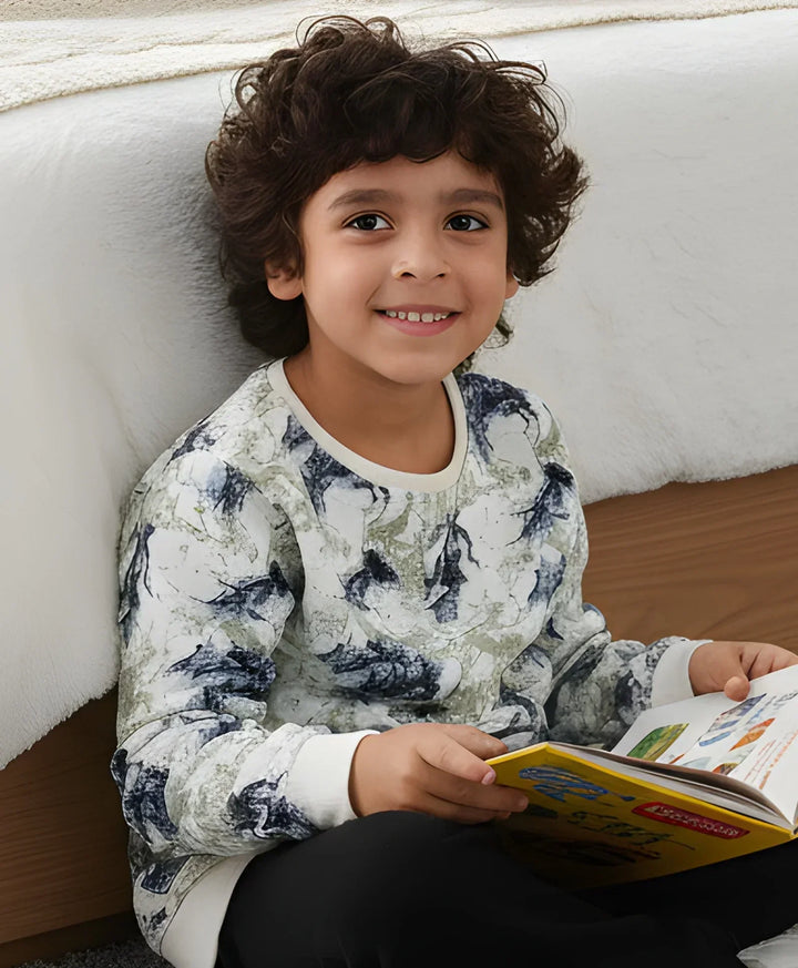 BLACK BLUE LIGHTING BOYS FLEECE SWEATSHIRT - BLUE - Anthrilo 