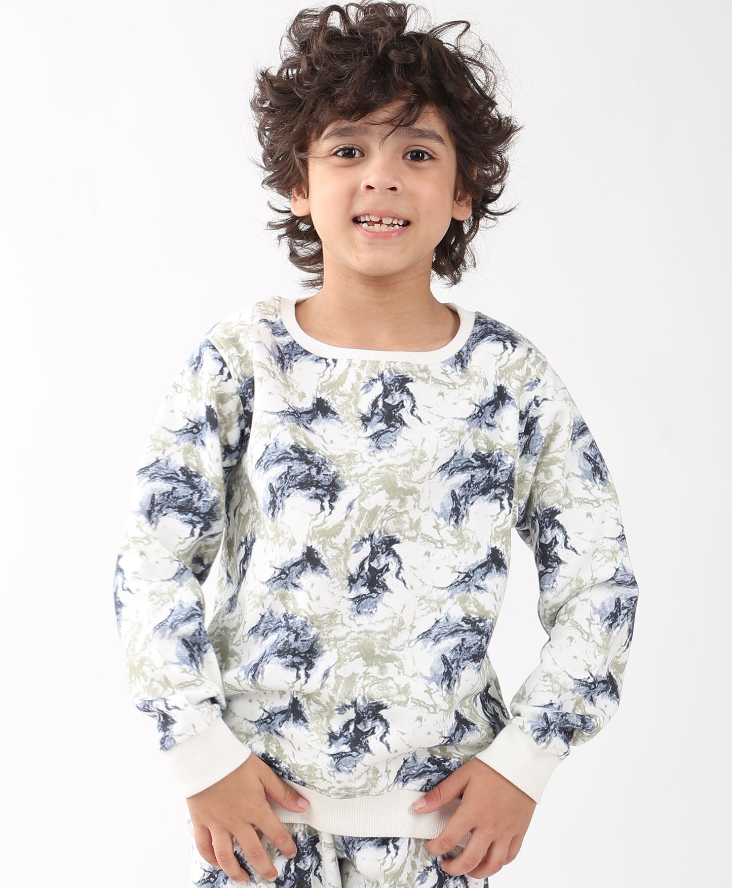 BLACK BLUE LIGHTING BOYS FLEECE SWEATSHIRT - BLUE