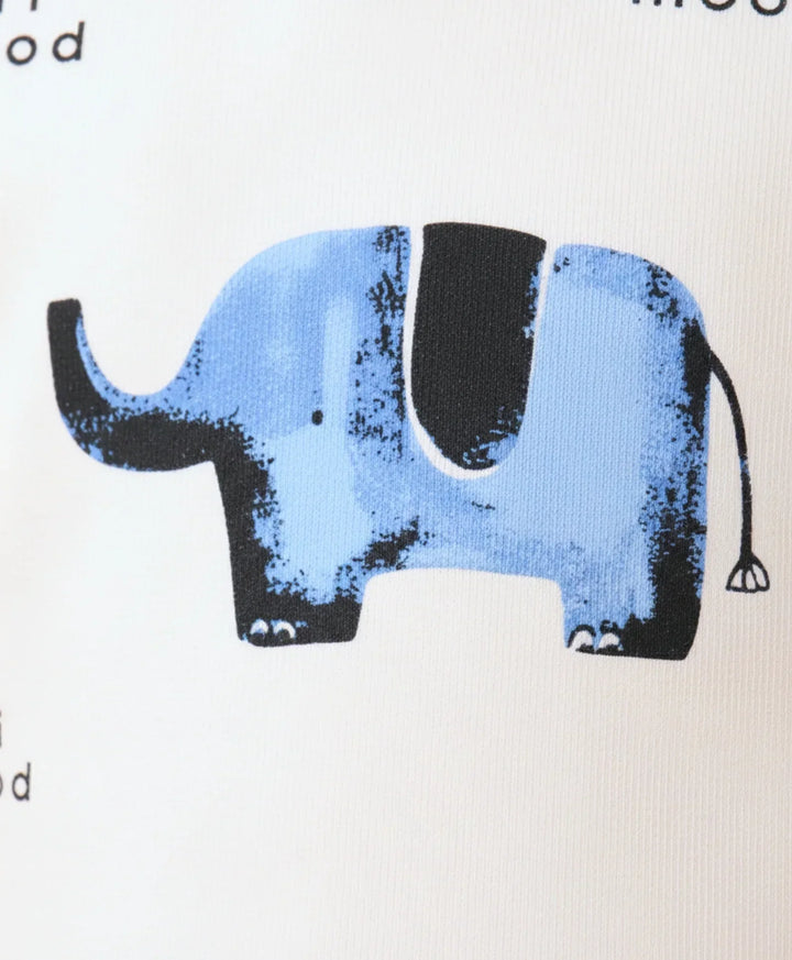 ELEPHANT SAFARI GIRLS FLEECE SWEATSHIRT - WHITE - Anthrilo 