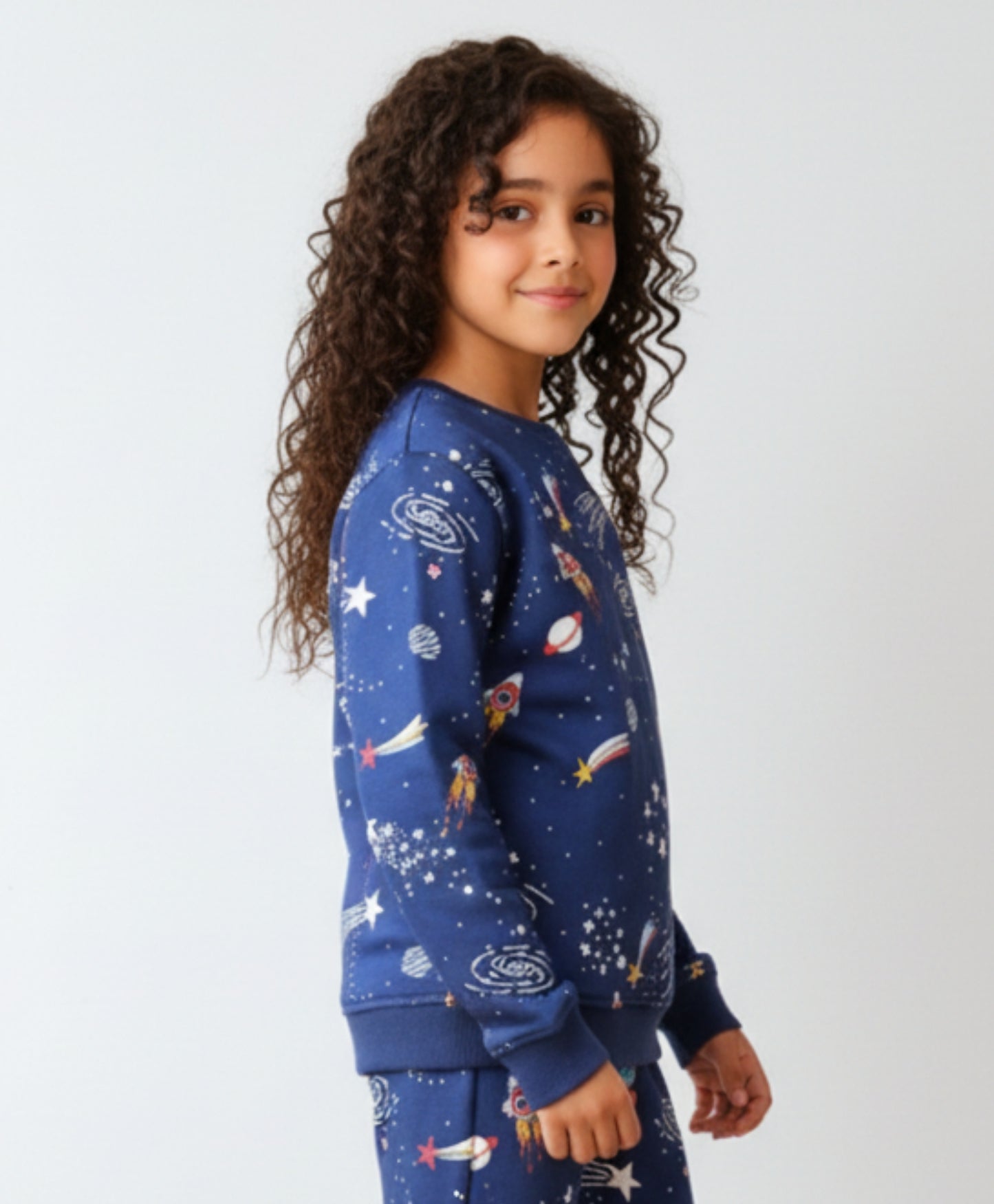 SOLAR DREAMS GIRLS FLEECE SWEATSHIRT - BLUE