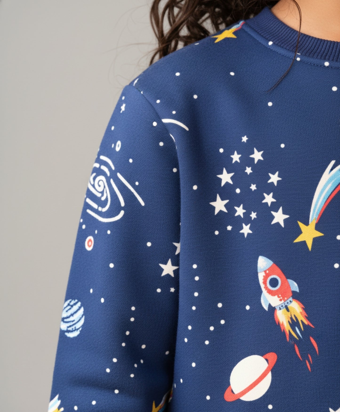 SOLAR DREAMS GIRLS FLEECE SWEATSHIRT - BLUE