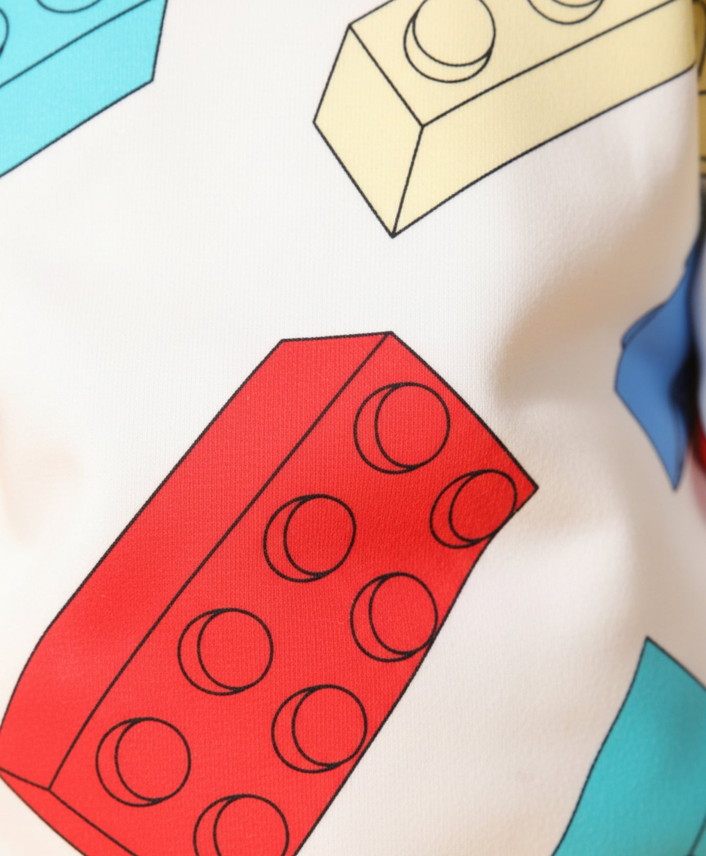 BLOCK BUILDER FLEECE GIRLS SWEATSHIRT - OFF WHITE