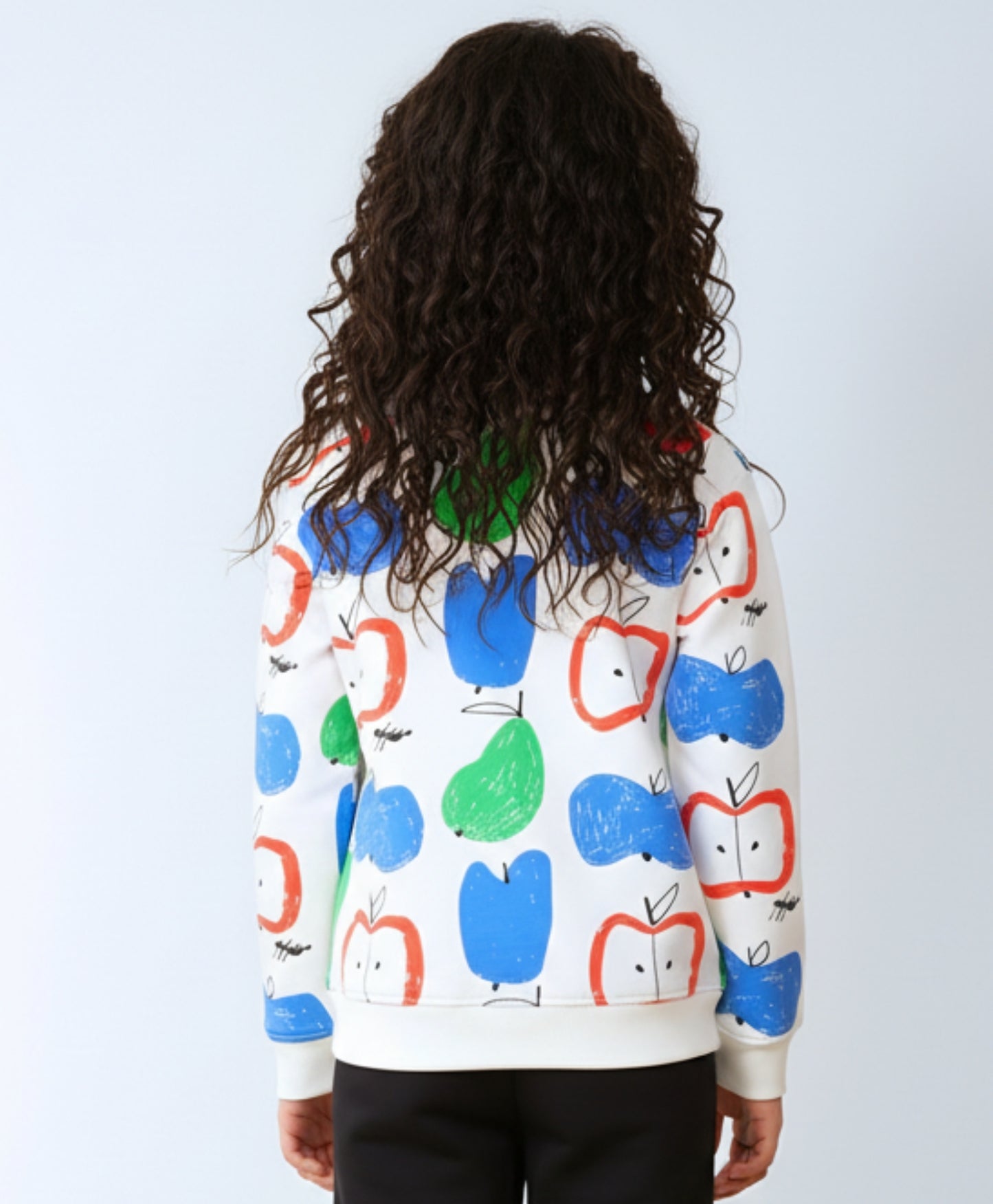 APPLE PEAR GIRLS FLEECE SWEATSHIRT - WHITE