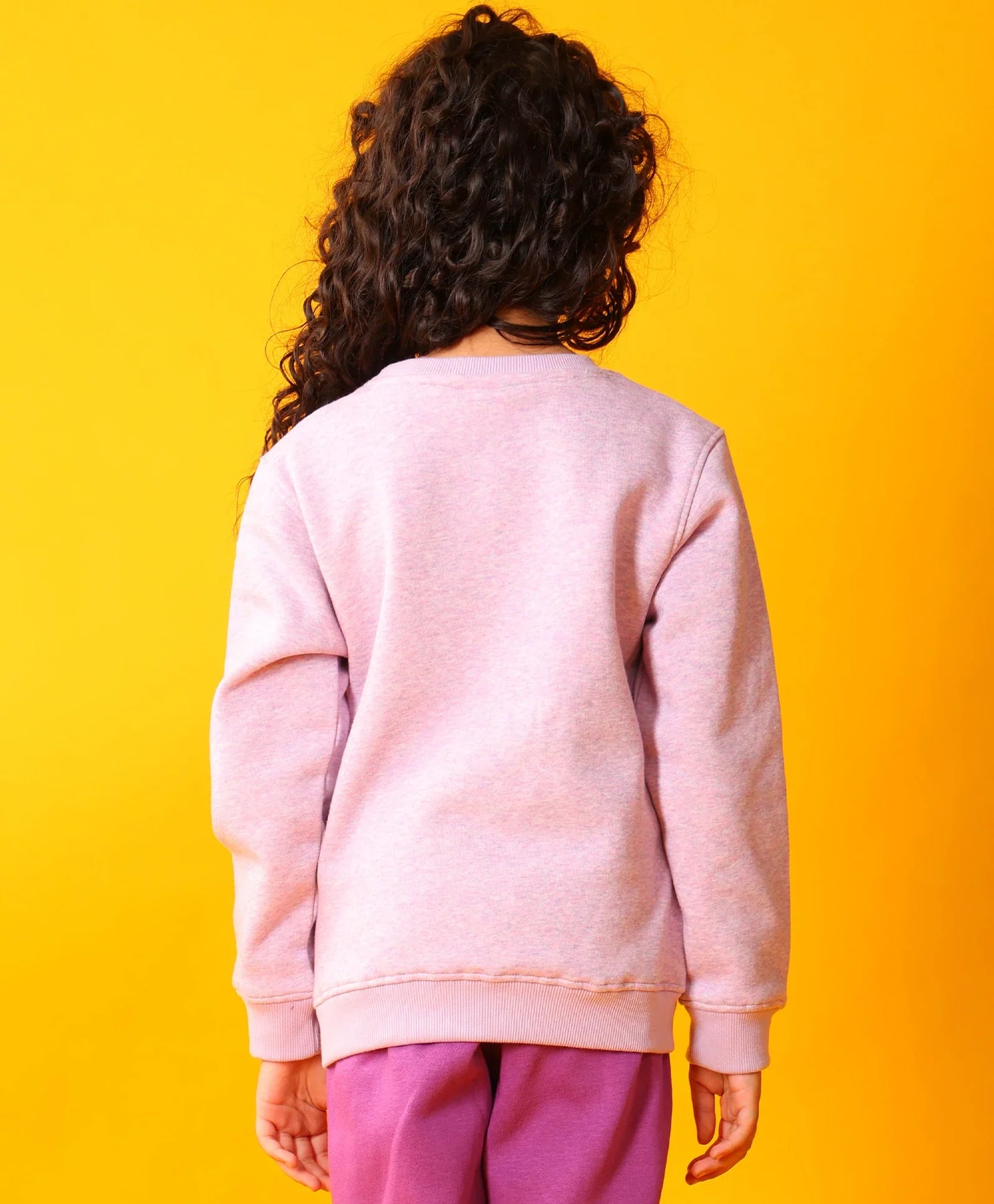 PURPLE MELANGE GIRLS FLEECE SWEATSHIRT - PURPLE