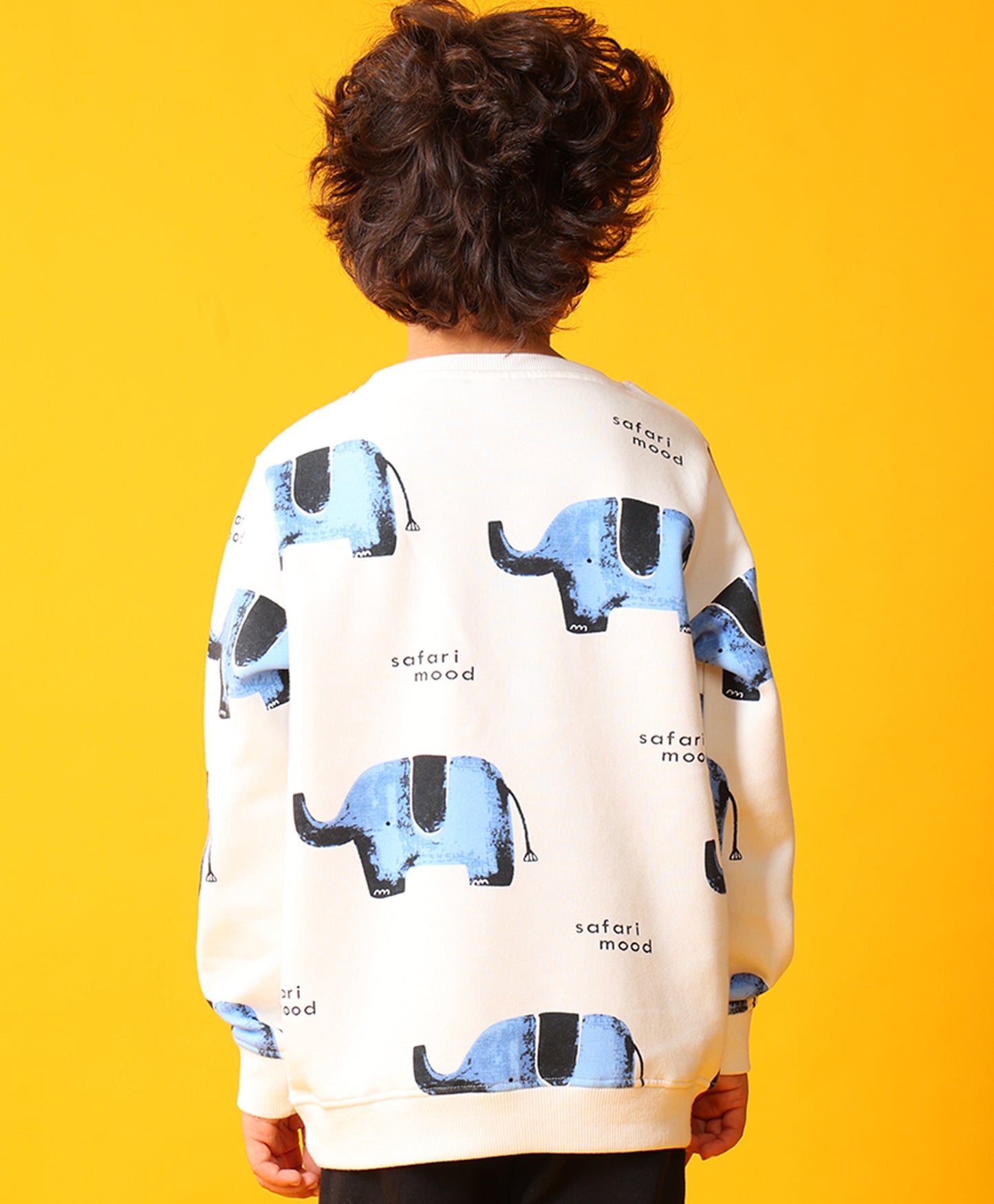ELEPHANT SAFARI FLEECE SWEATSHIRT -OFF WHITE