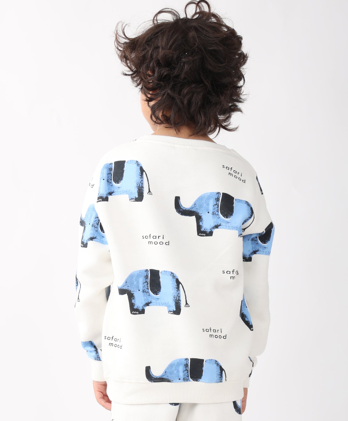 ELEPHANT SAFARI FLEECE SWEATSHIRT -OFF WHITE