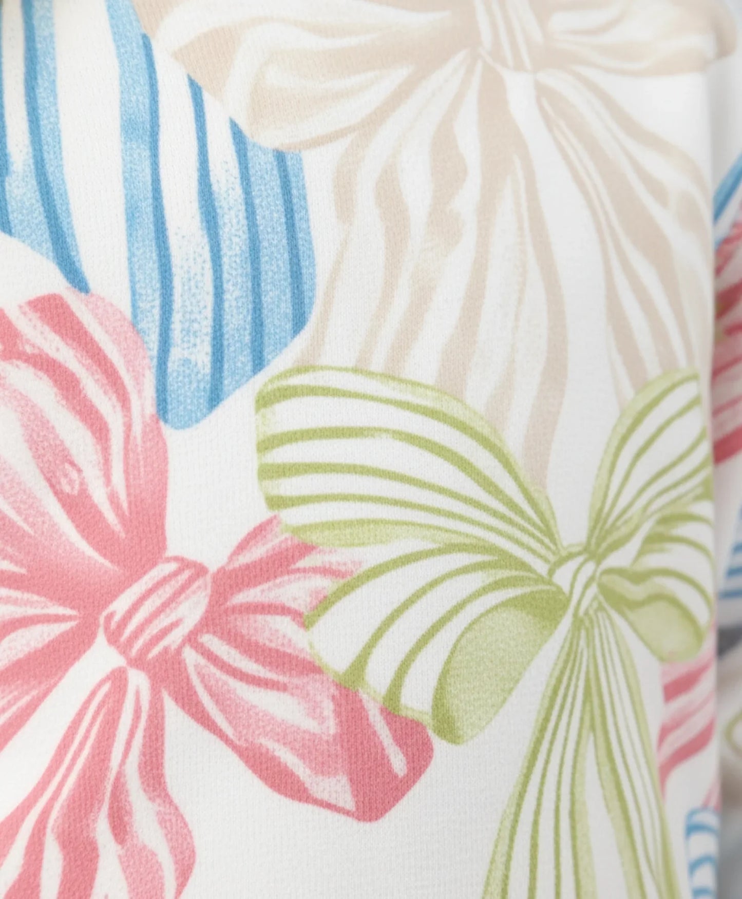 PAINTED BOW FLEECE GIRLS SWEATSHIRT - OFF WHITE