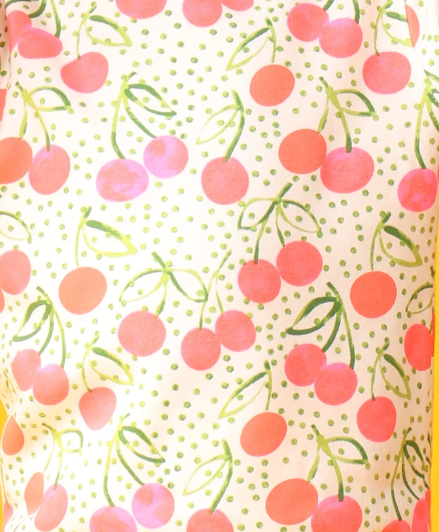 DOTTED CHERRY FLEECE GIRLS SWEATSHIRT - OFF WHITE