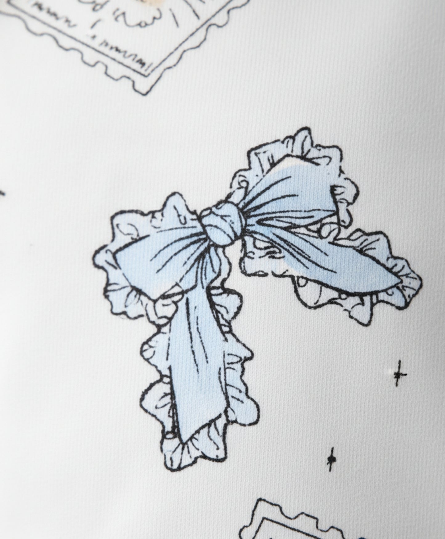 BOW KEY CAT GIRLS FLEECE SWEATSHIRT - WHITE