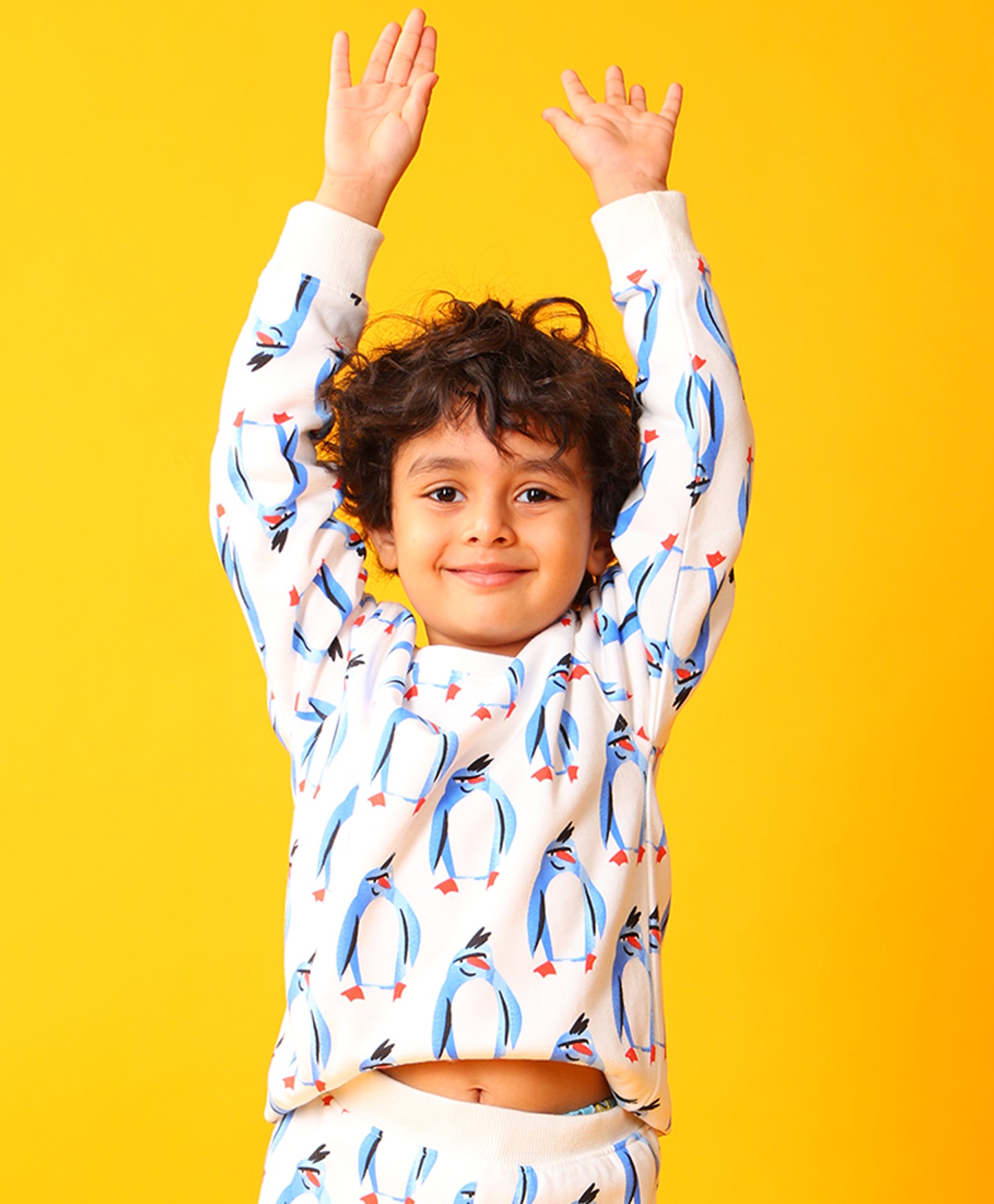 PENGUIN FLEECE BOYS SWEATSHIRT - OFF WHITE