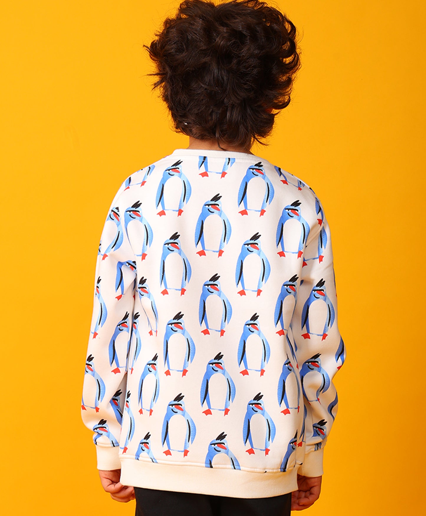 PENGUIN FLEECE BOYS SWEATSHIRT - OFF WHITE