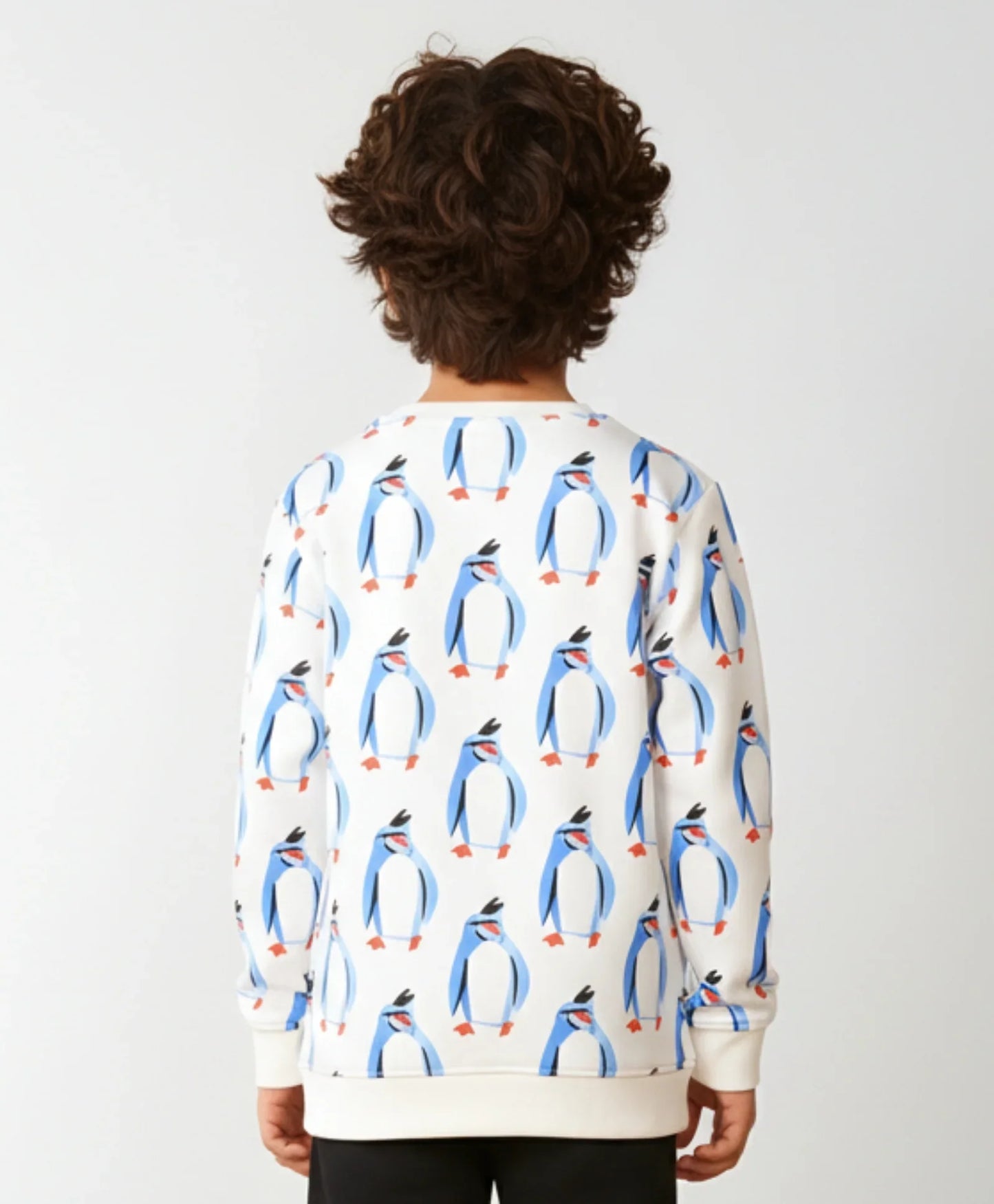 PENGUIN FLEECE BOYS SWEATSHIRT - OFF WHITE