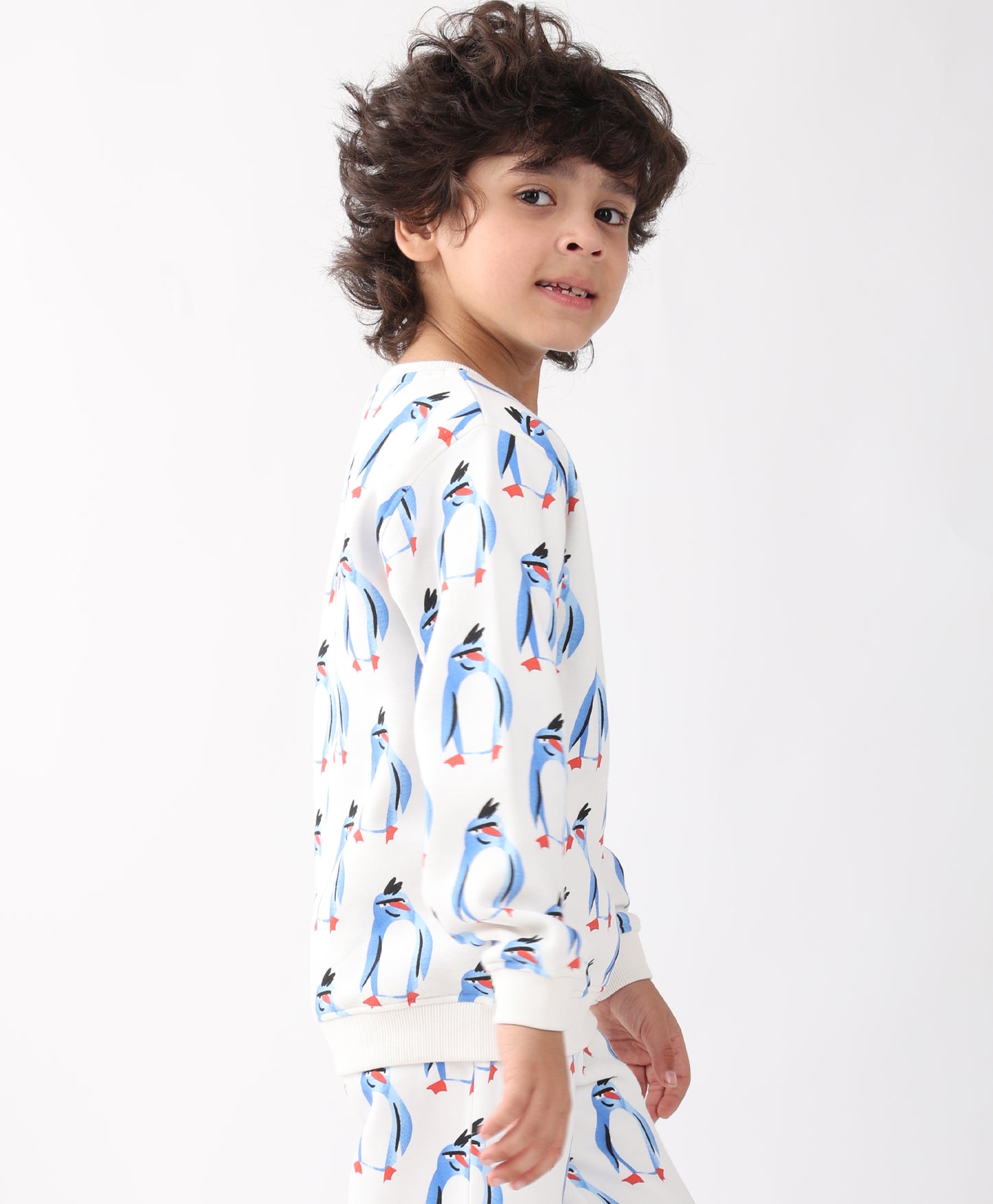 PENGUIN FLEECE BOYS SWEATSHIRT - OFF WHITE