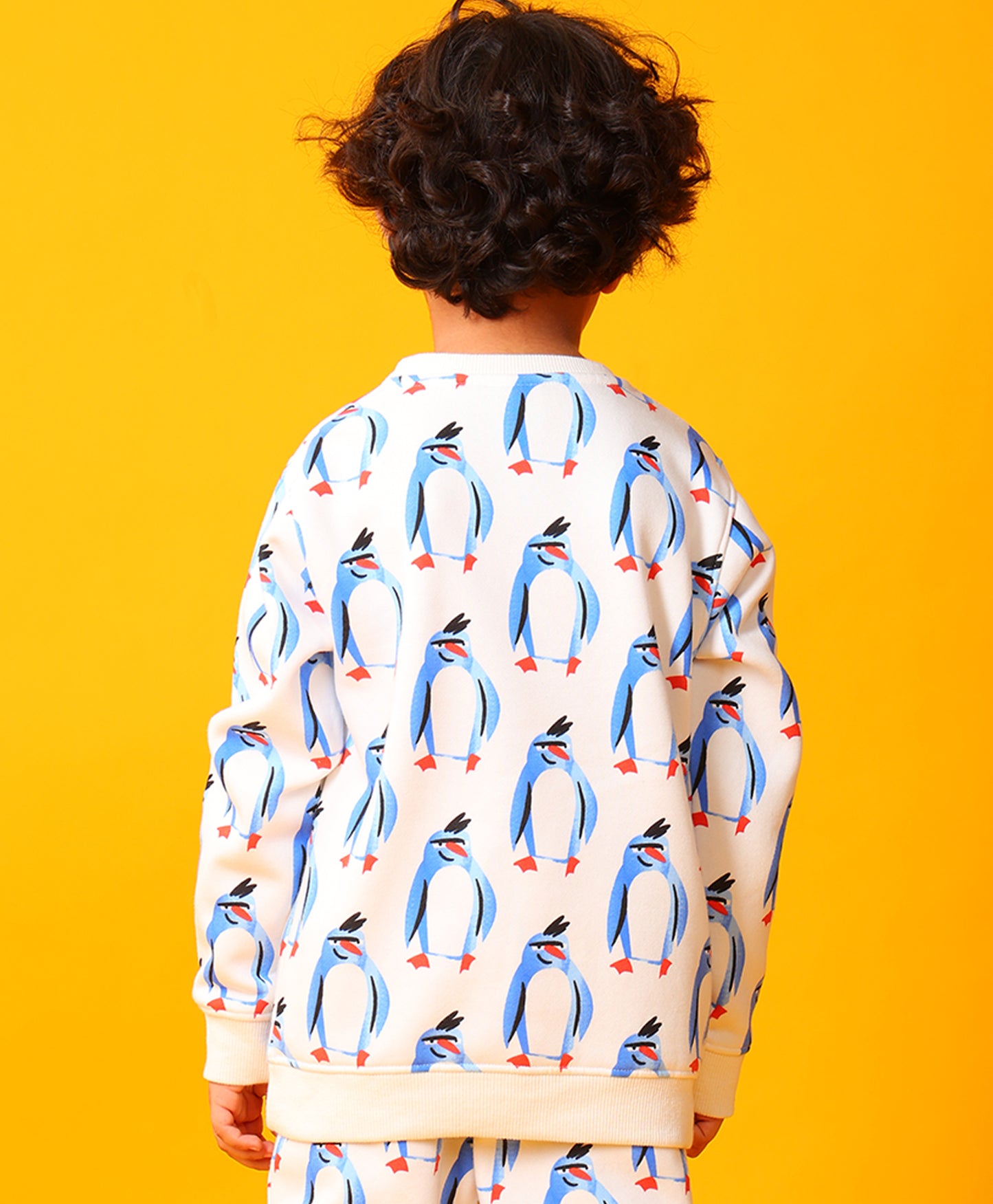 PENGUIN FLEECE BOYS SWEATSHIRT - OFF WHITE