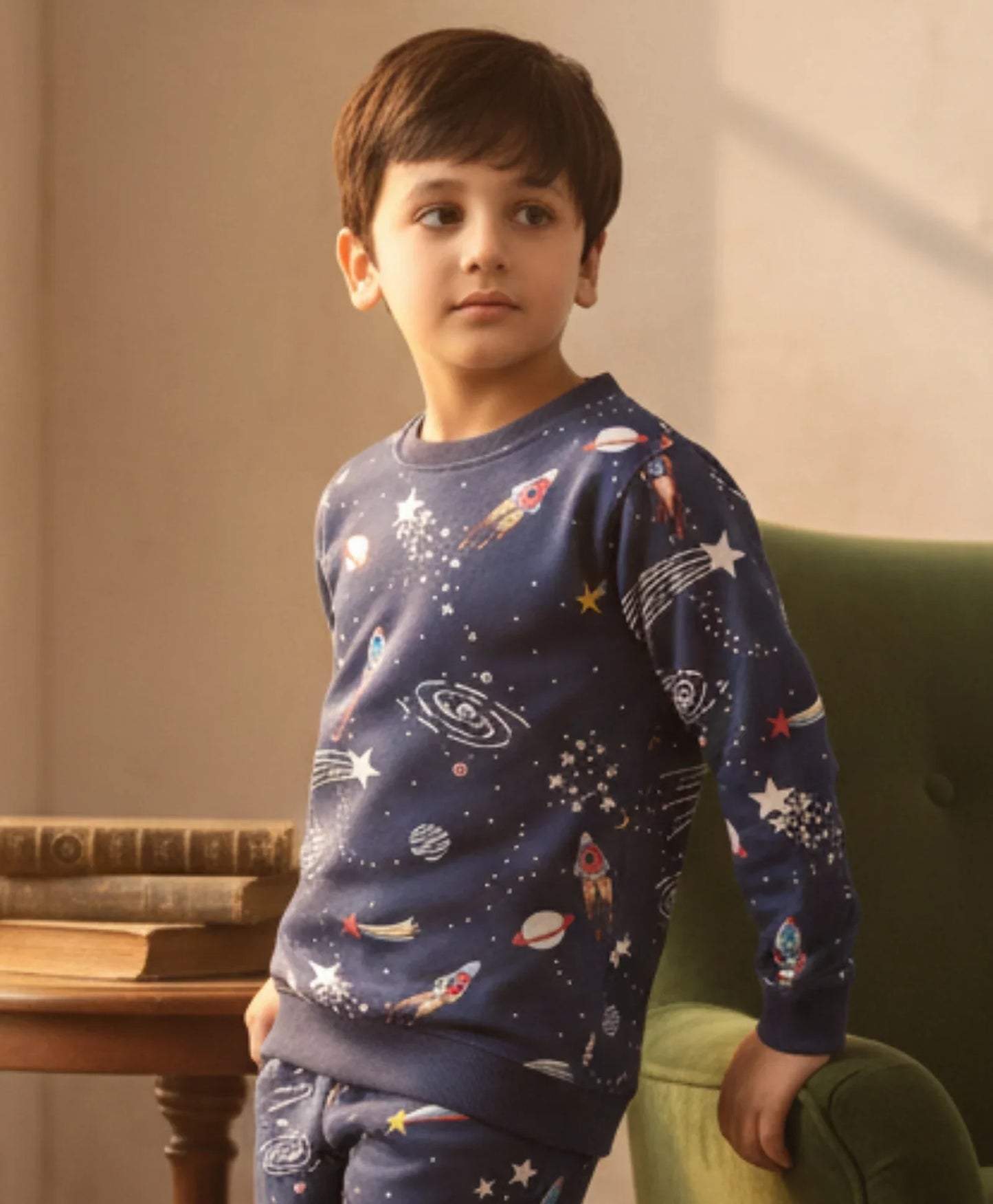 SOLAR DREAMS BOYS FLEECE SWEATSHIRT - BLUE