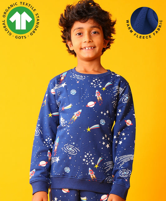 SOLAR DREAMS BOYS FLEECE SWEATSHIRT - BLUE