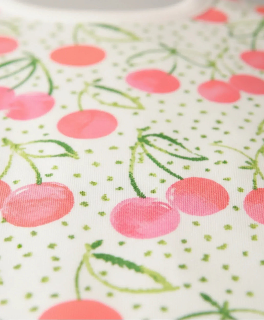 DOTTED CHERRY LONG SLEEVE GIRLS T-SHIRT - OFF WHITE - Anthrilo 