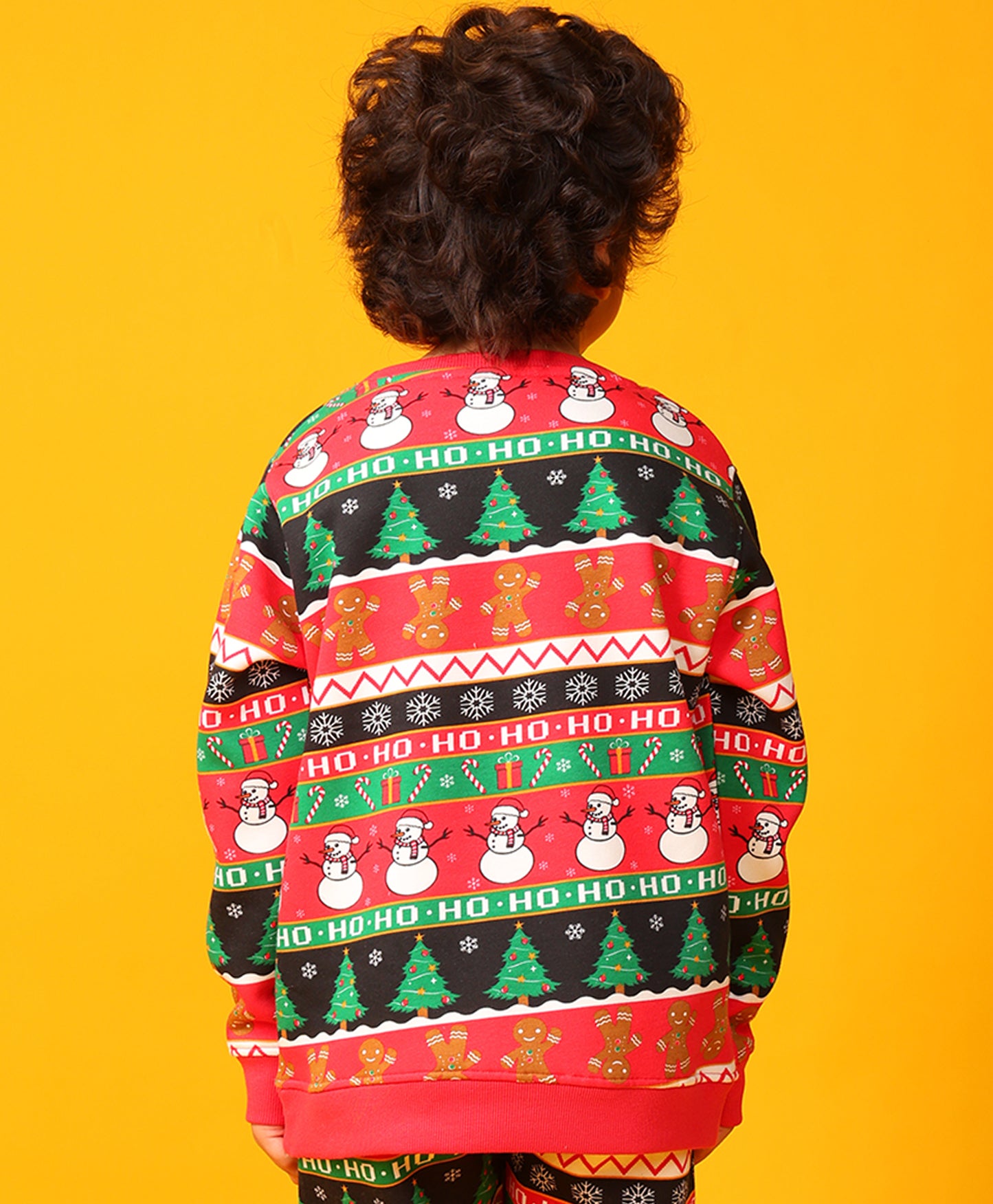 CHRISTMAS PRINT BOYS FLEECE SWEATSHIRT - RED