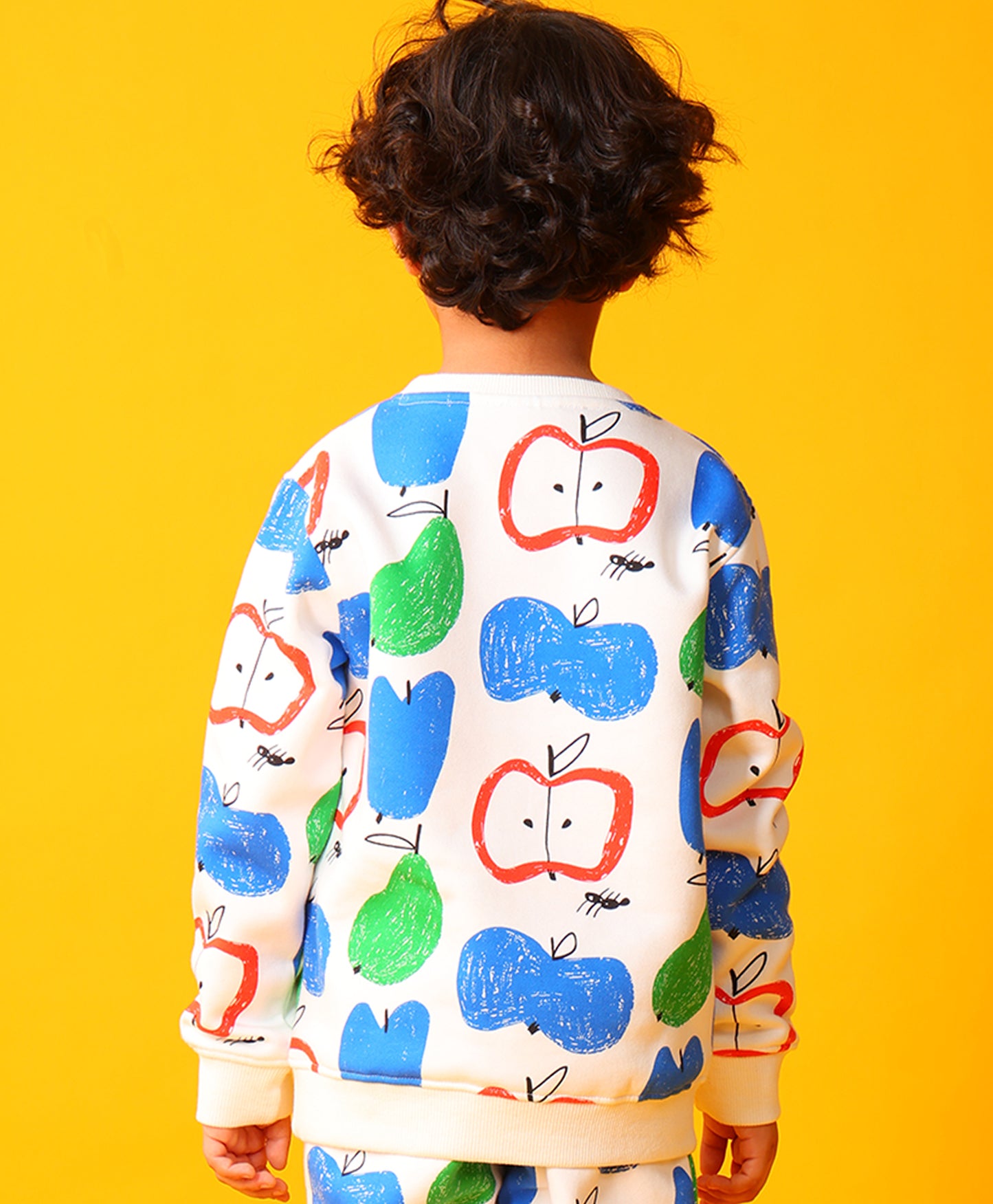 APPLE PEAR BOYS FLEECE SWEATSHIRT - WHITE