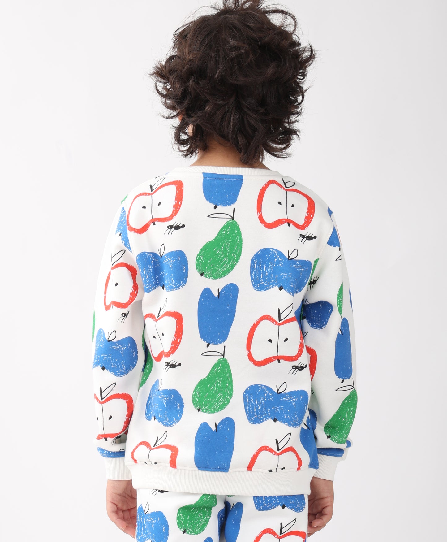 APPLE PEAR BOYS FLEECE SWEATSHIRT - WHITE