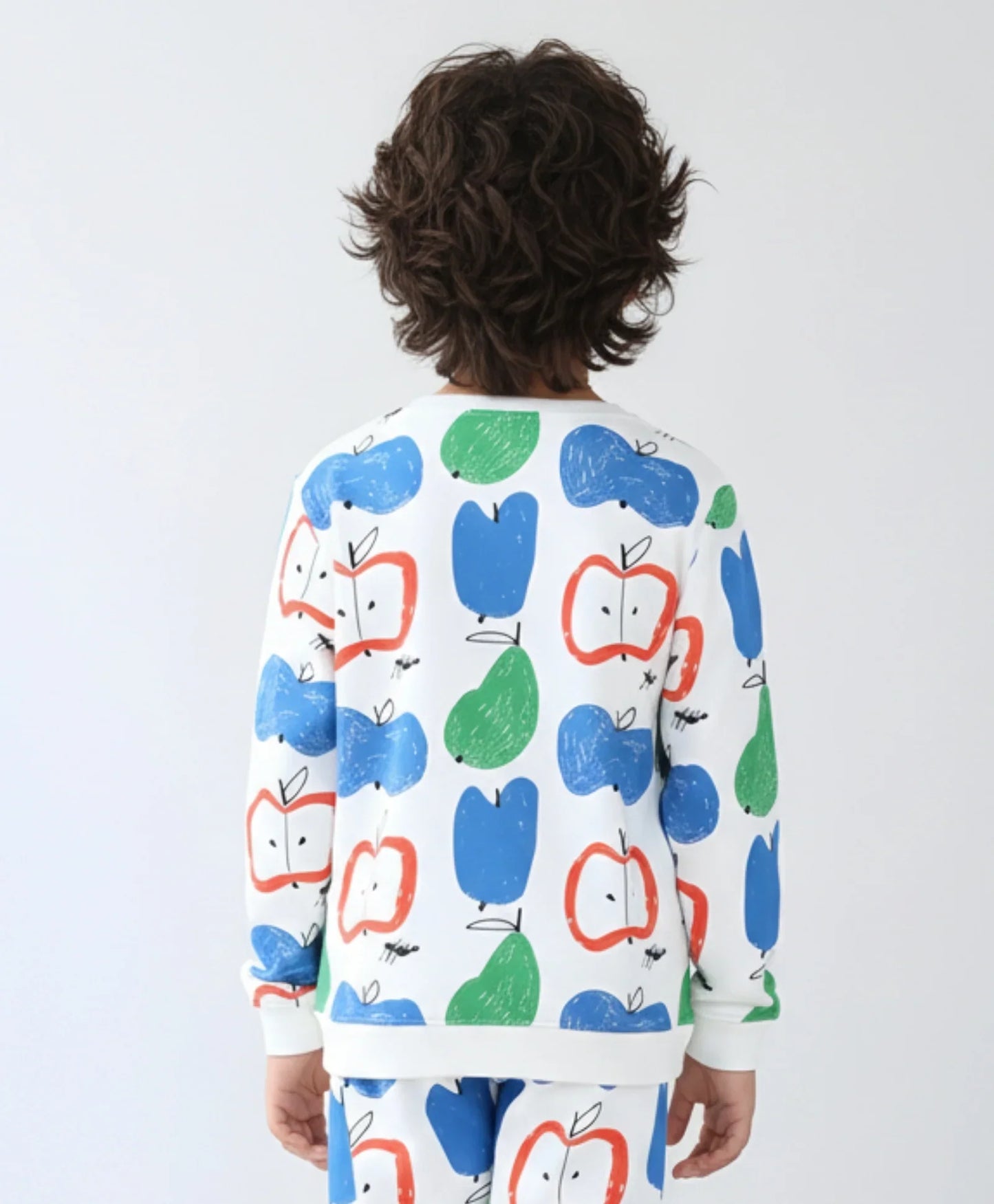 APPLE PEAR BOYS FLEECE SWEATSHIRT - WHITE