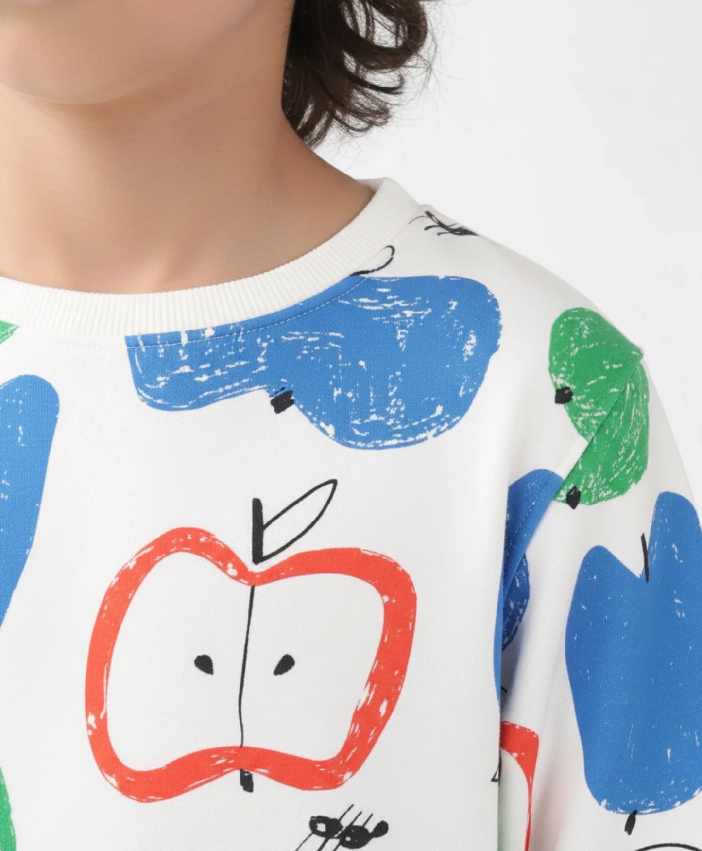 APPLE PEAR BOYS FLEECE SWEATSHIRT - WHITE