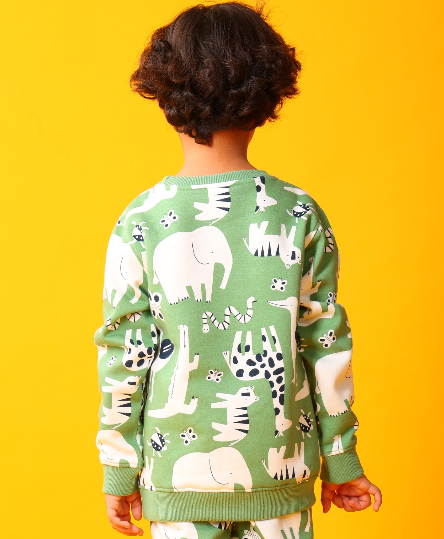 ANIMAL GREEN FLEECE BOYS SWEATSHIRT - GREEN