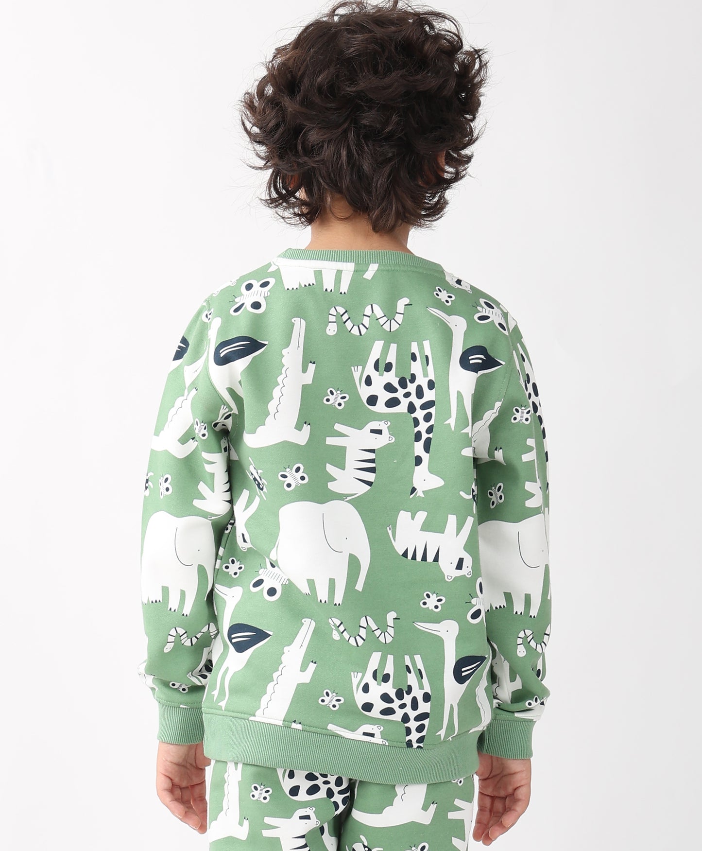 ANIMAL GREEN FLEECE BOYS SWEATSHIRT - GREEN