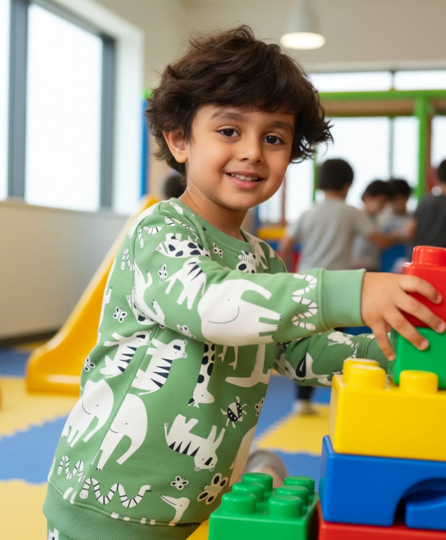 ANIMAL GREEN FLEECE BOYS SWEATSHIRT - GREEN