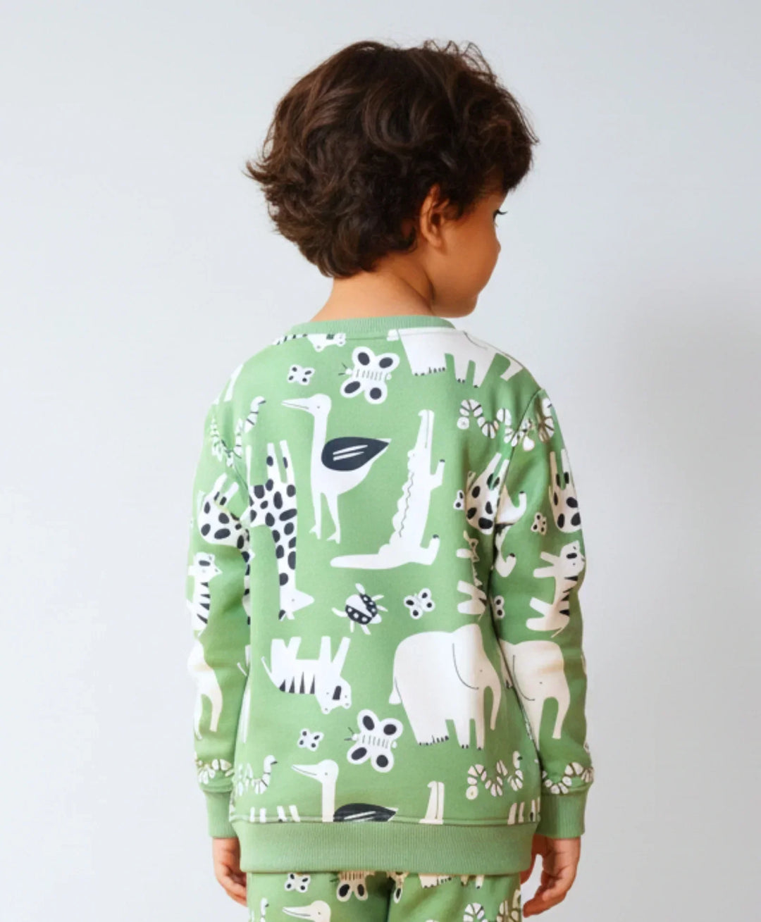 ANIMAL GREEN FLEECE BOYS SWEATSHIRT - GREEN - Anthrilo 