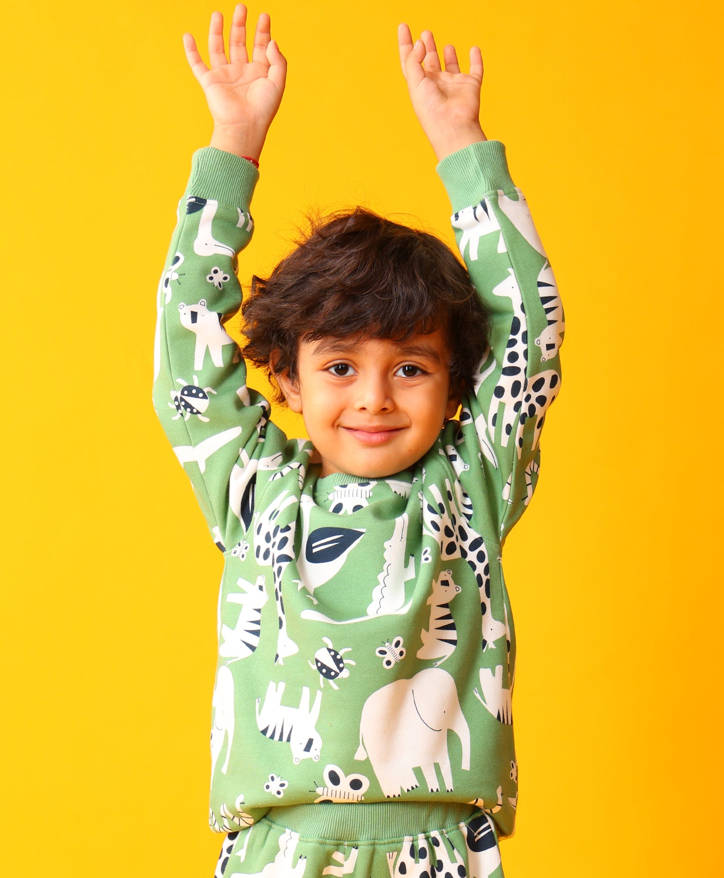 ANIMAL GREEN FLEECE BOYS SWEATSHIRT - GREEN