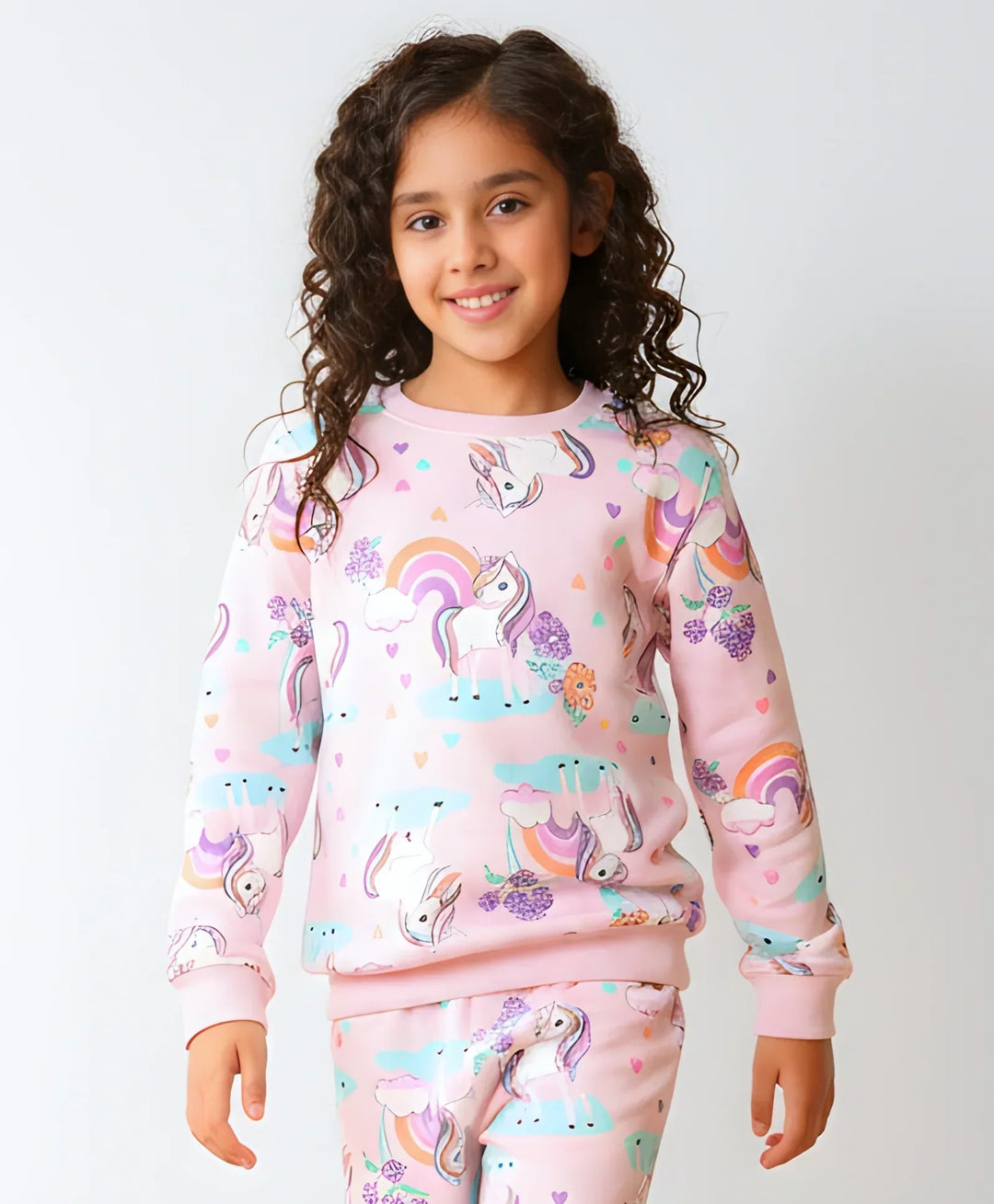 UNICORN HEART PRETTY PINK FLEECE SWEATSHIRT - PINK - Anthrilo 