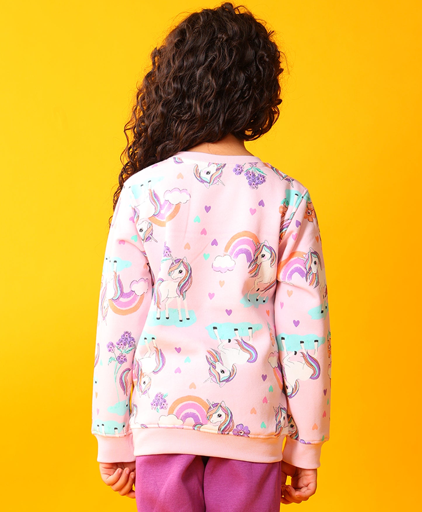 UNICORN HEART PRETTY PINK FLEECE SWEATSHIRT - PINK