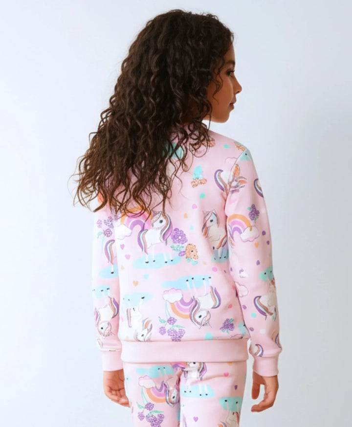 UNICORN HEART PRETTY PINK FLEECE SWEATSHIRT - PINK - Anthrilo 