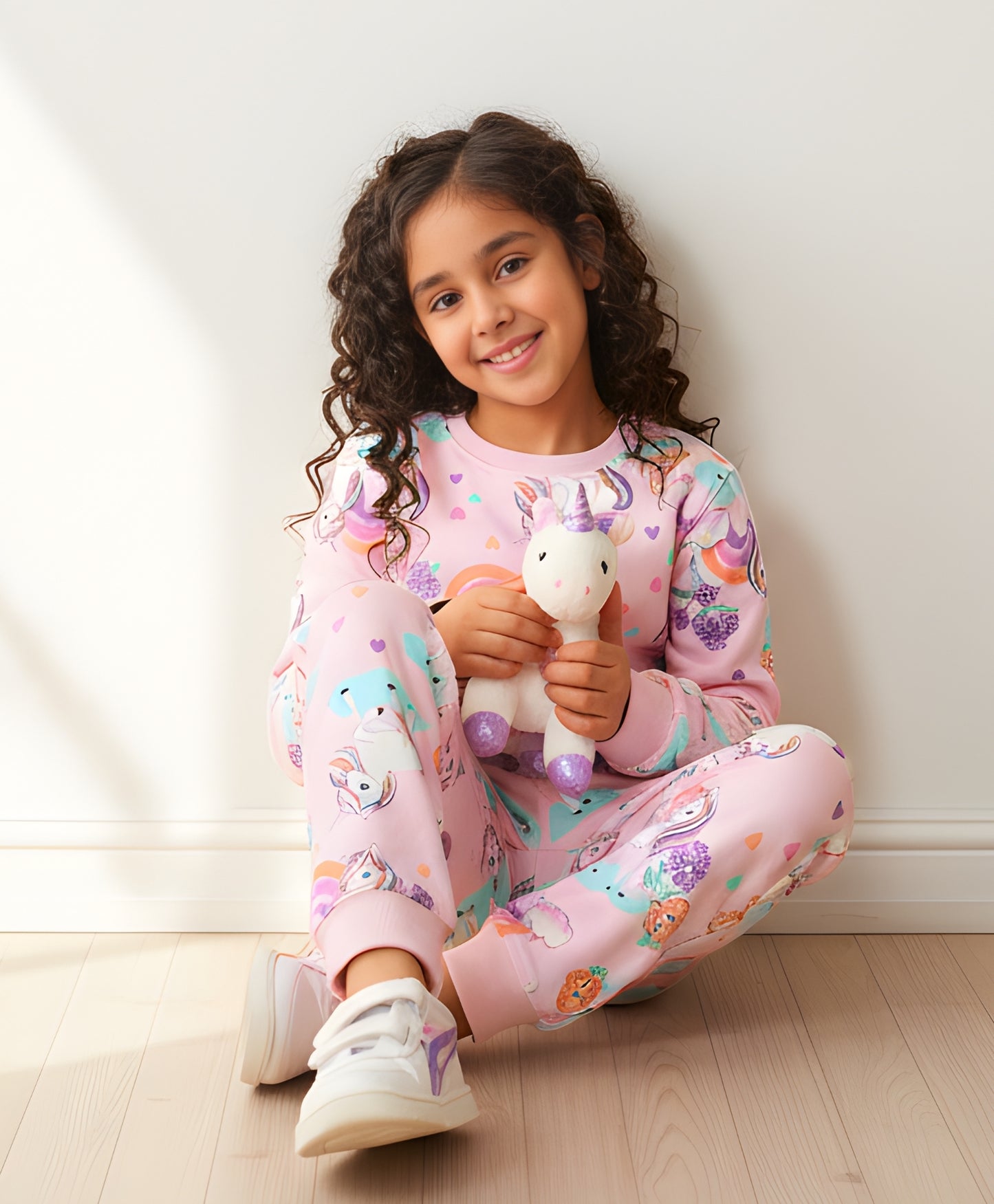 UNICORN HEART PRETTY PINK FLEECE SWEATSHIRT - PINK