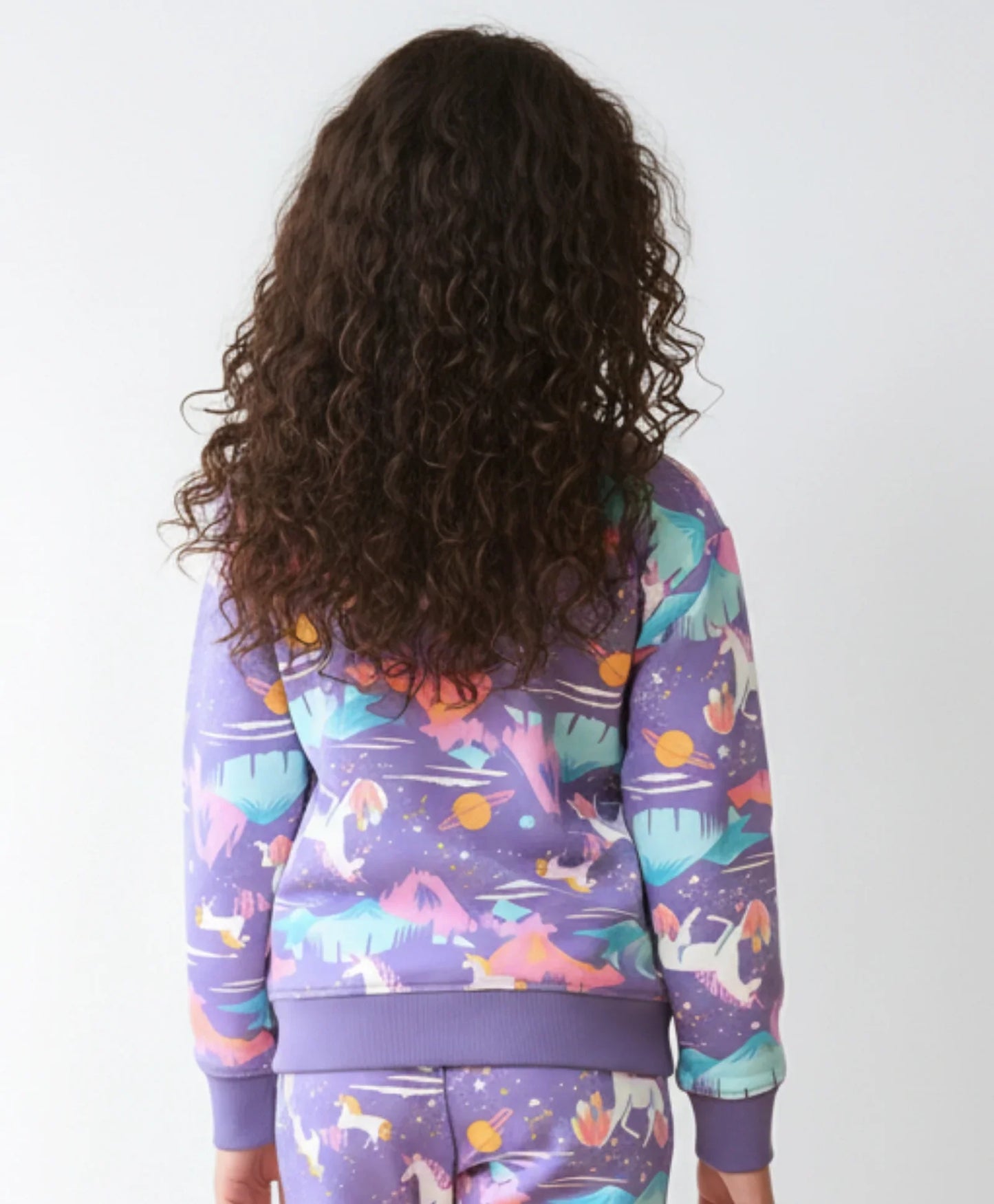 UNICORN PLANET GIRLS FLEECE SWEATSHIRT - PURPLE