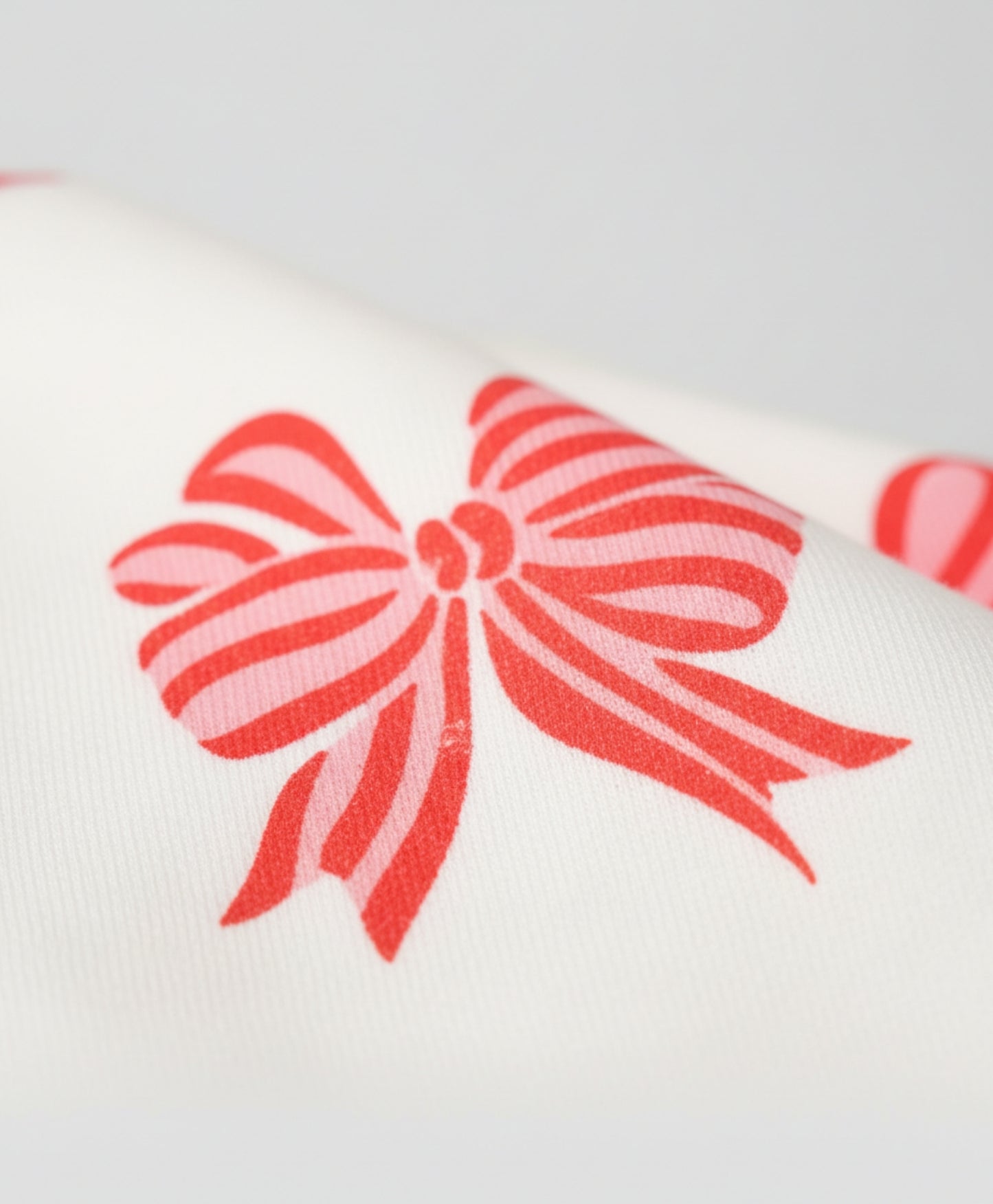 PINK BOW FLEECE GIRLS SWEATSHIRT - OFF WHITE