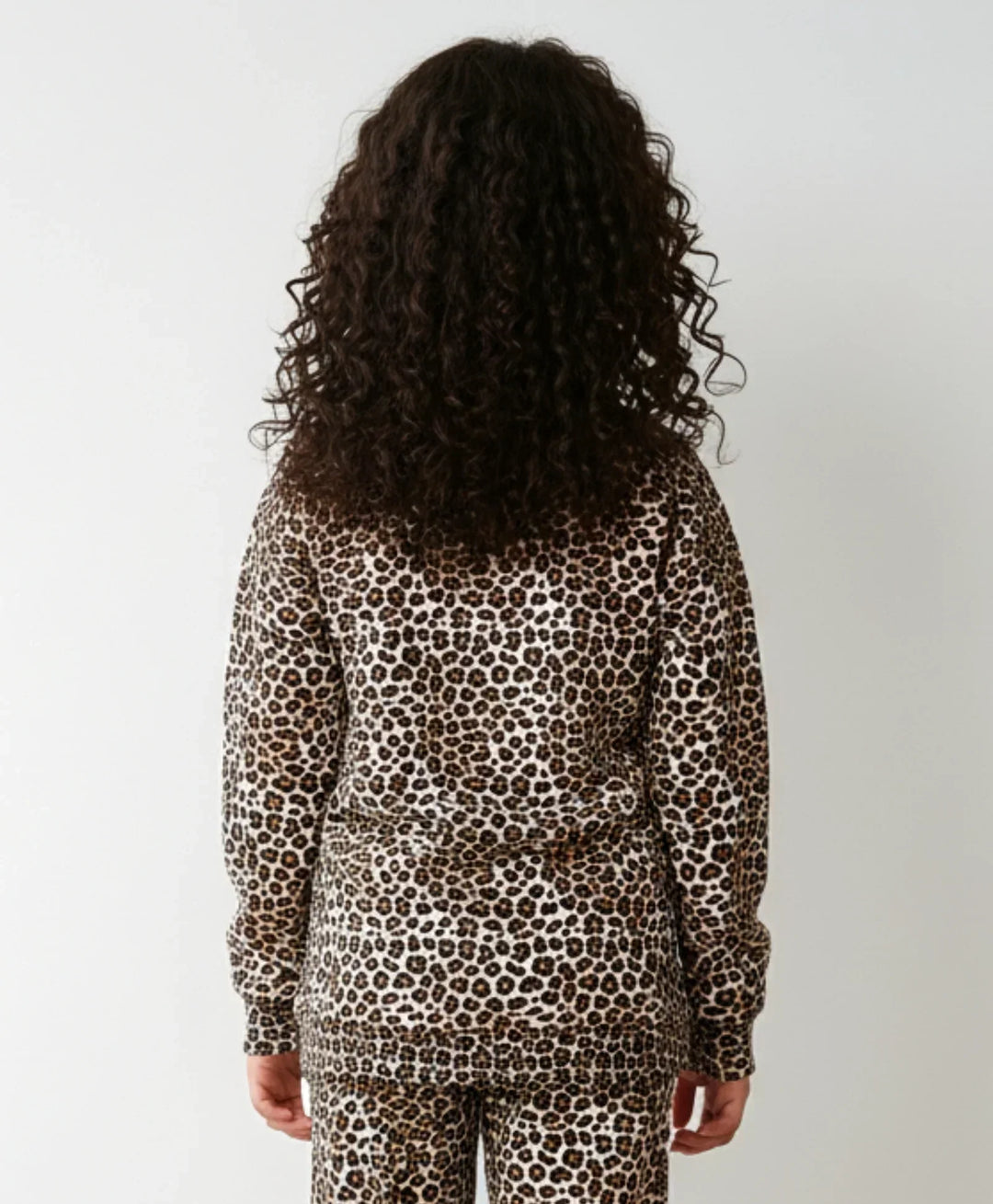 LEOPARD GIRLS FLEECE SWEATSHIRT - BROWN - Anthrilo 