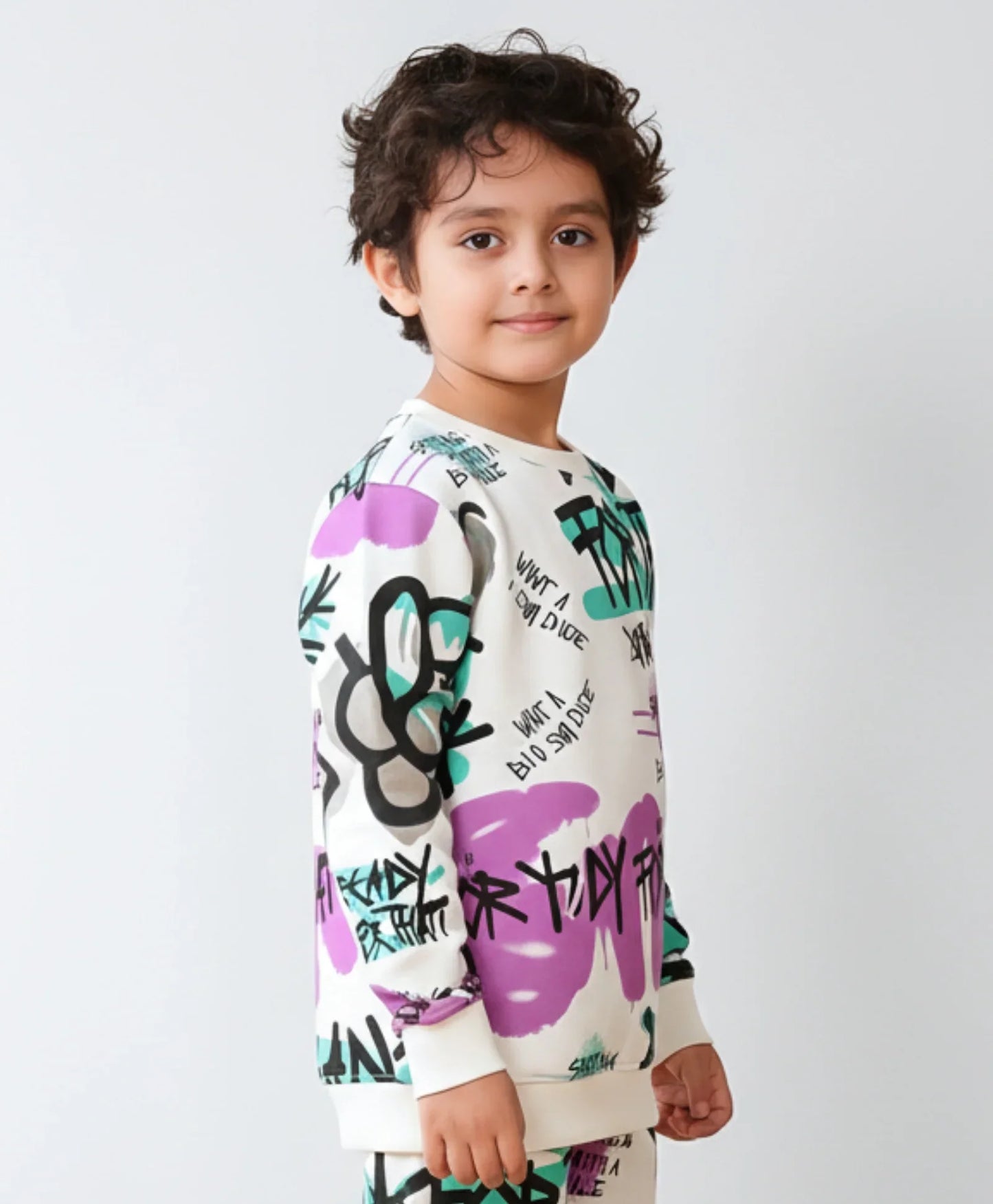 READY FOR THAT BOYS FLEECE SWEATSHIRT - WHITE