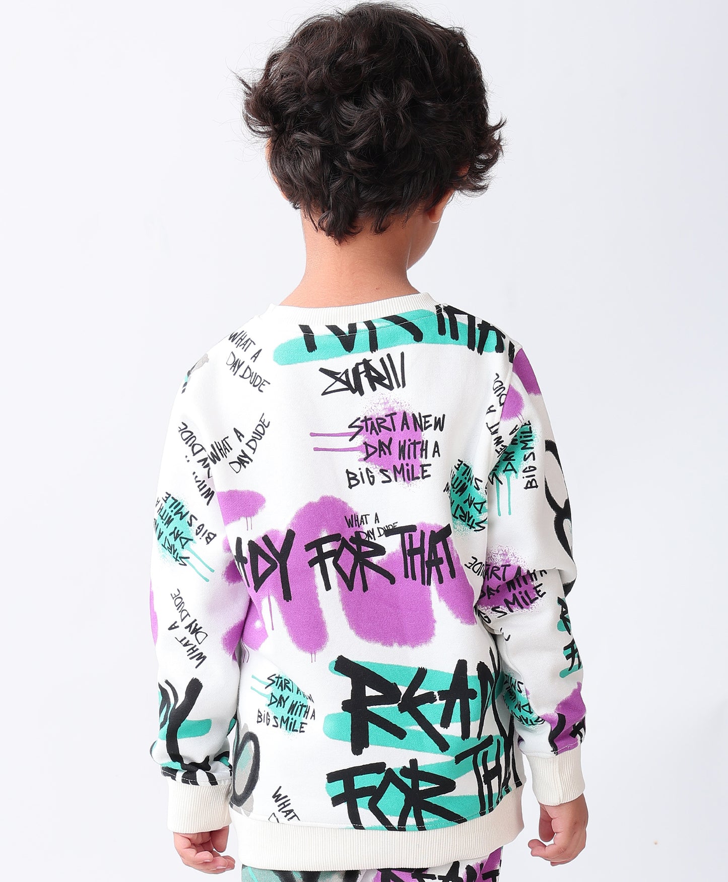 READY FOR THAT BOYS FLEECE SWEATSHIRT - WHITE