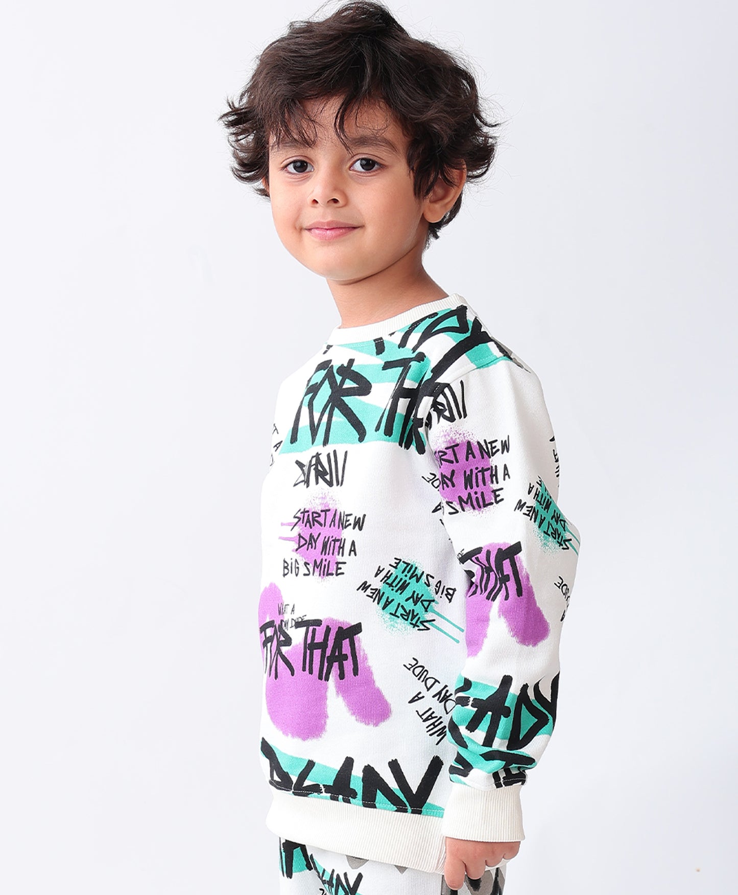 READY FOR THAT BOYS FLEECE SWEATSHIRT - WHITE