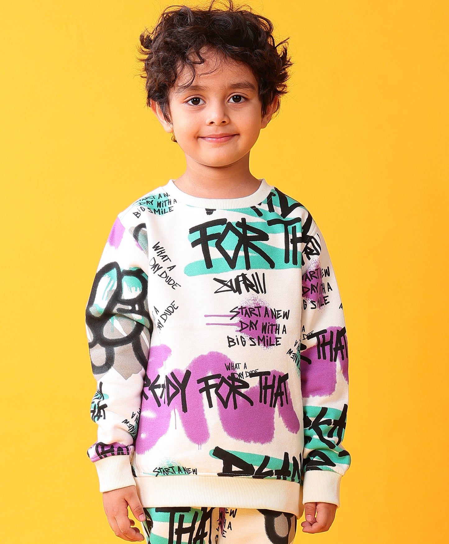 READY FOR THAT BOYS FLEECE SWEATSHIRT - WHITE