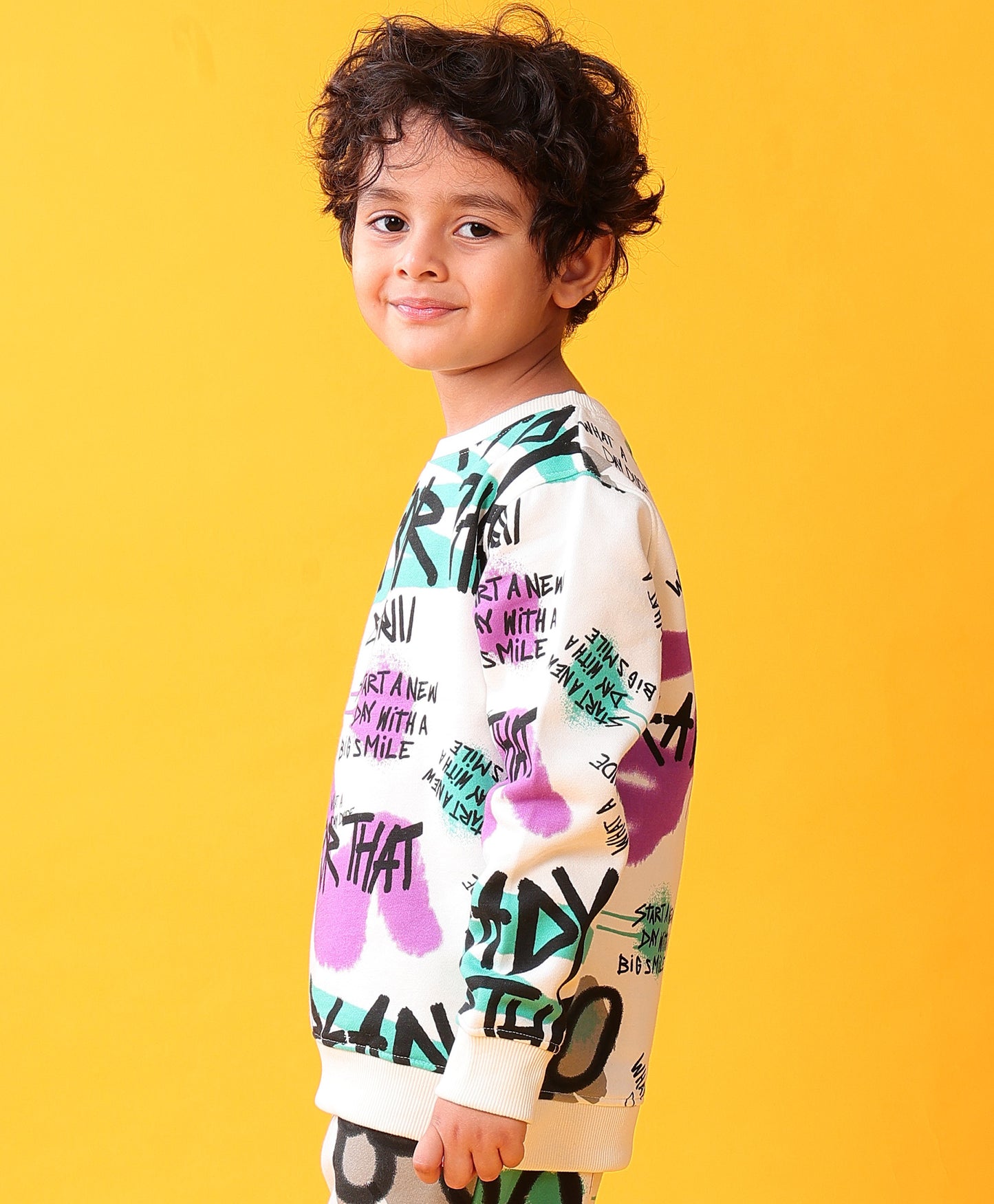 READY FOR THAT BOYS FLEECE SWEATSHIRT - WHITE