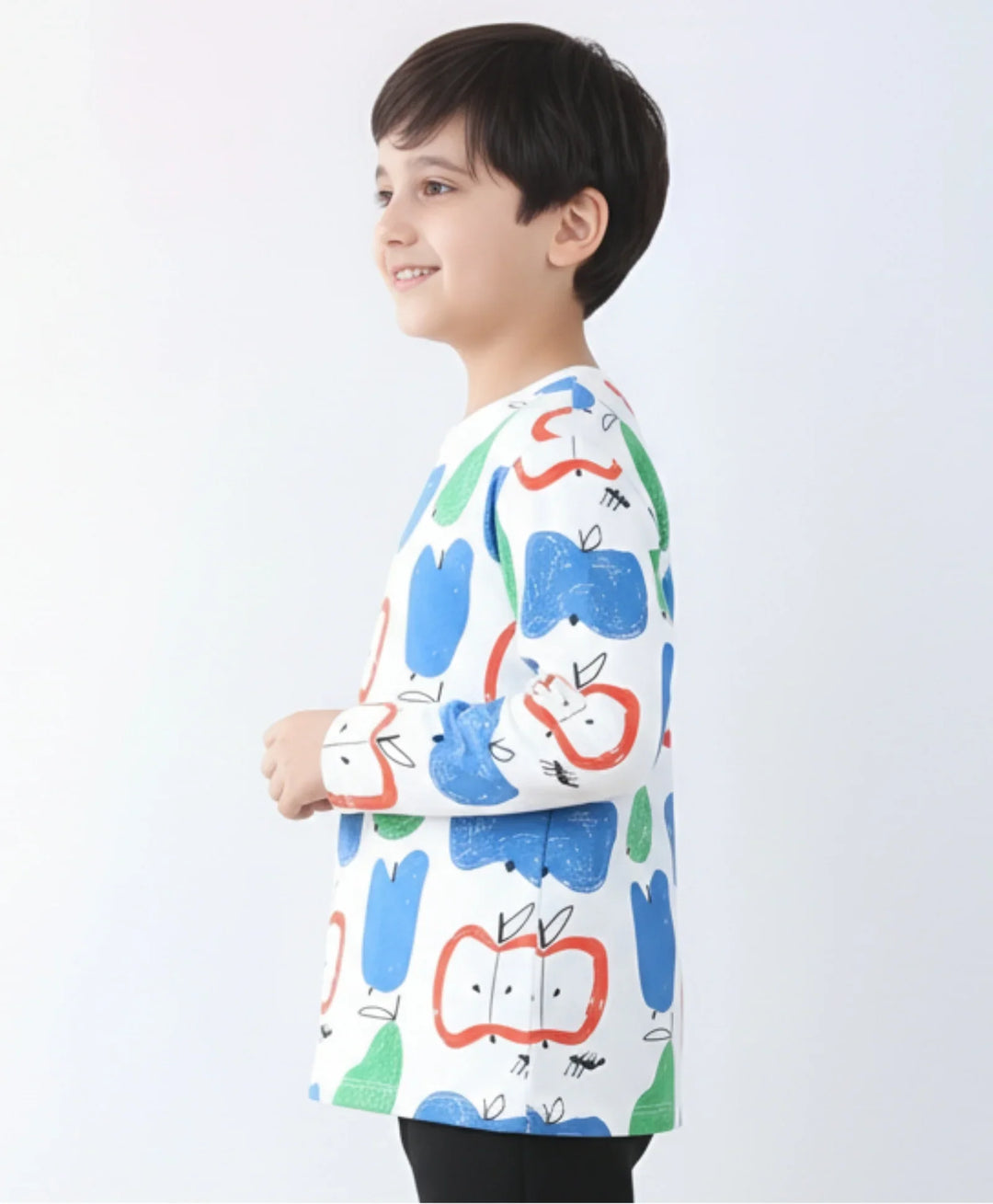 Apple Pear Long Sleeve Boys T-Shirt - White