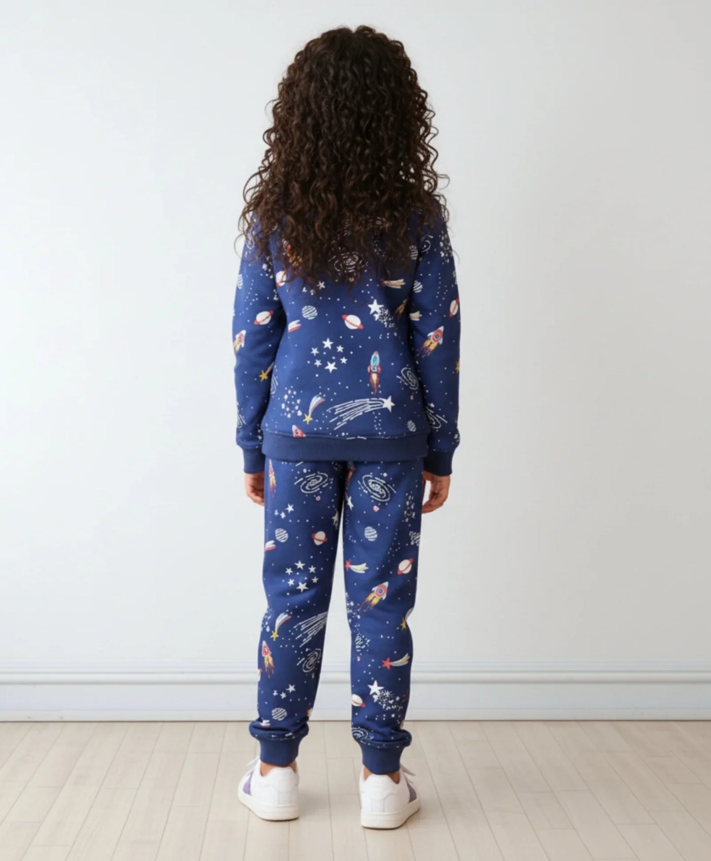 SOLAR DREAMS GIRLS FLEECE SWEATSHIRT JOGGER SET - BLUE